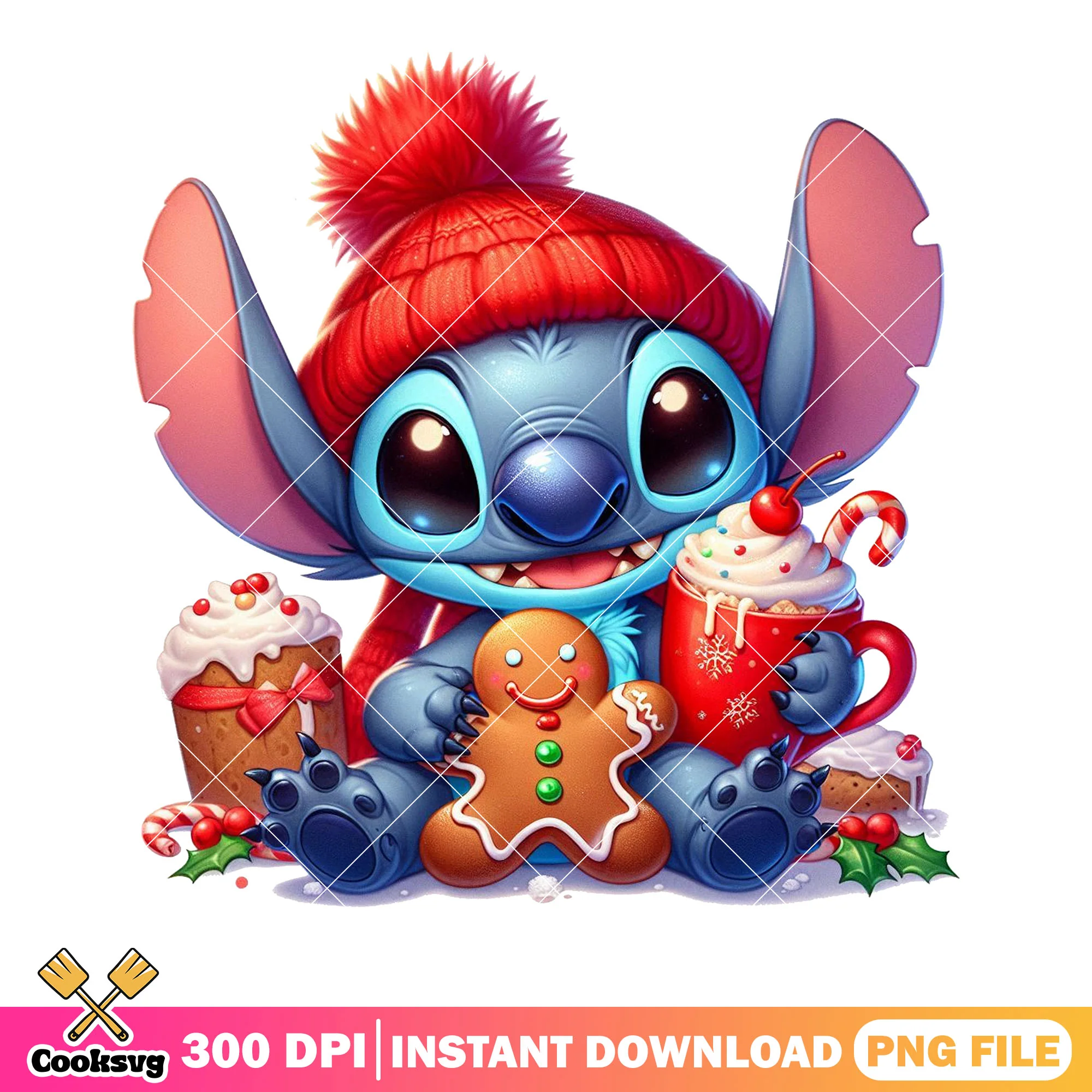 Stitch christmas pajamas png, stitch christmas png, stitch png