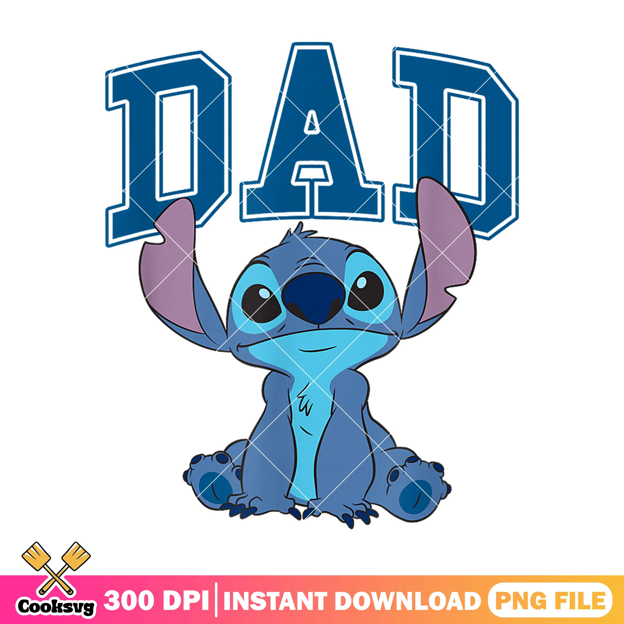 Stitch dad text disney png, stitch dad png, disney cute stitch png