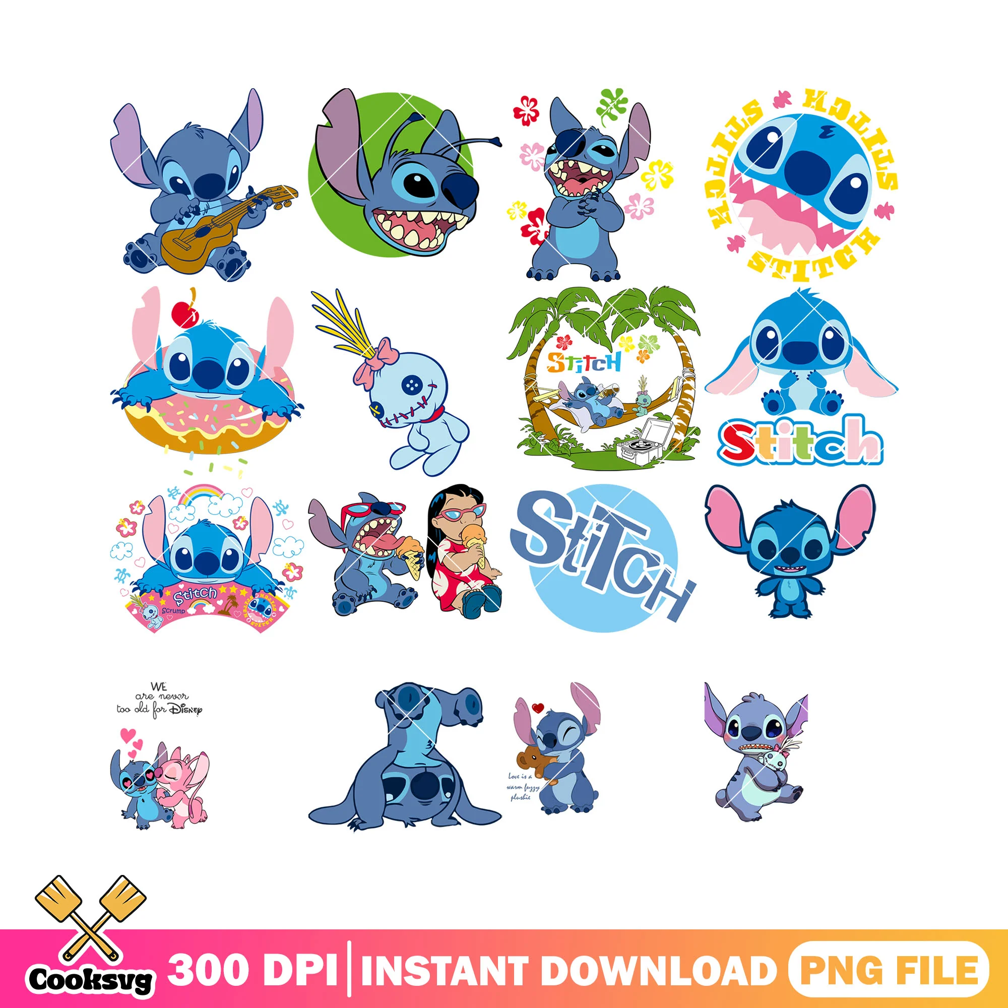 Stitch disney baby png bundle, stitch ice cream png, stitch disney png