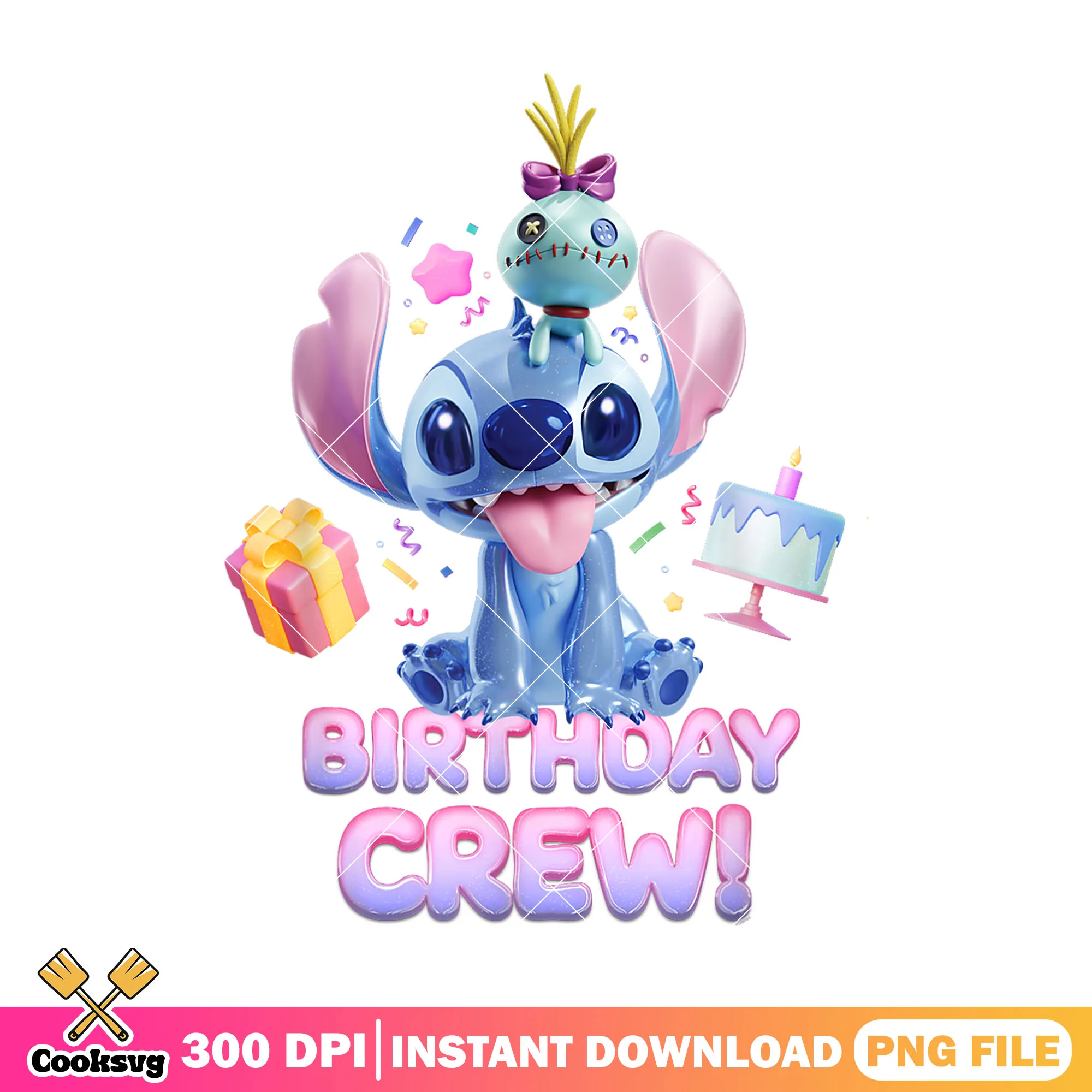 Stitch disney birthday crew png, birthday crew png, stitch birthday png