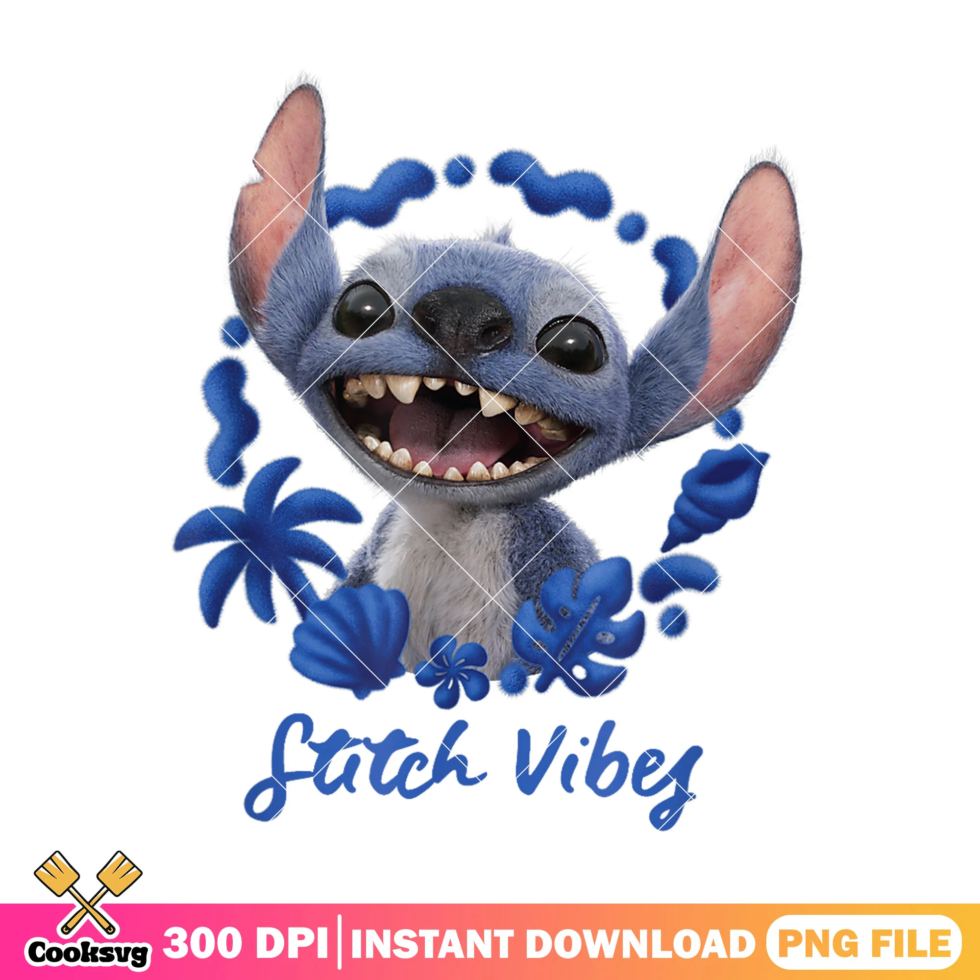 Stitch disney blue vibes png, stitch vibes png, beach vibes png