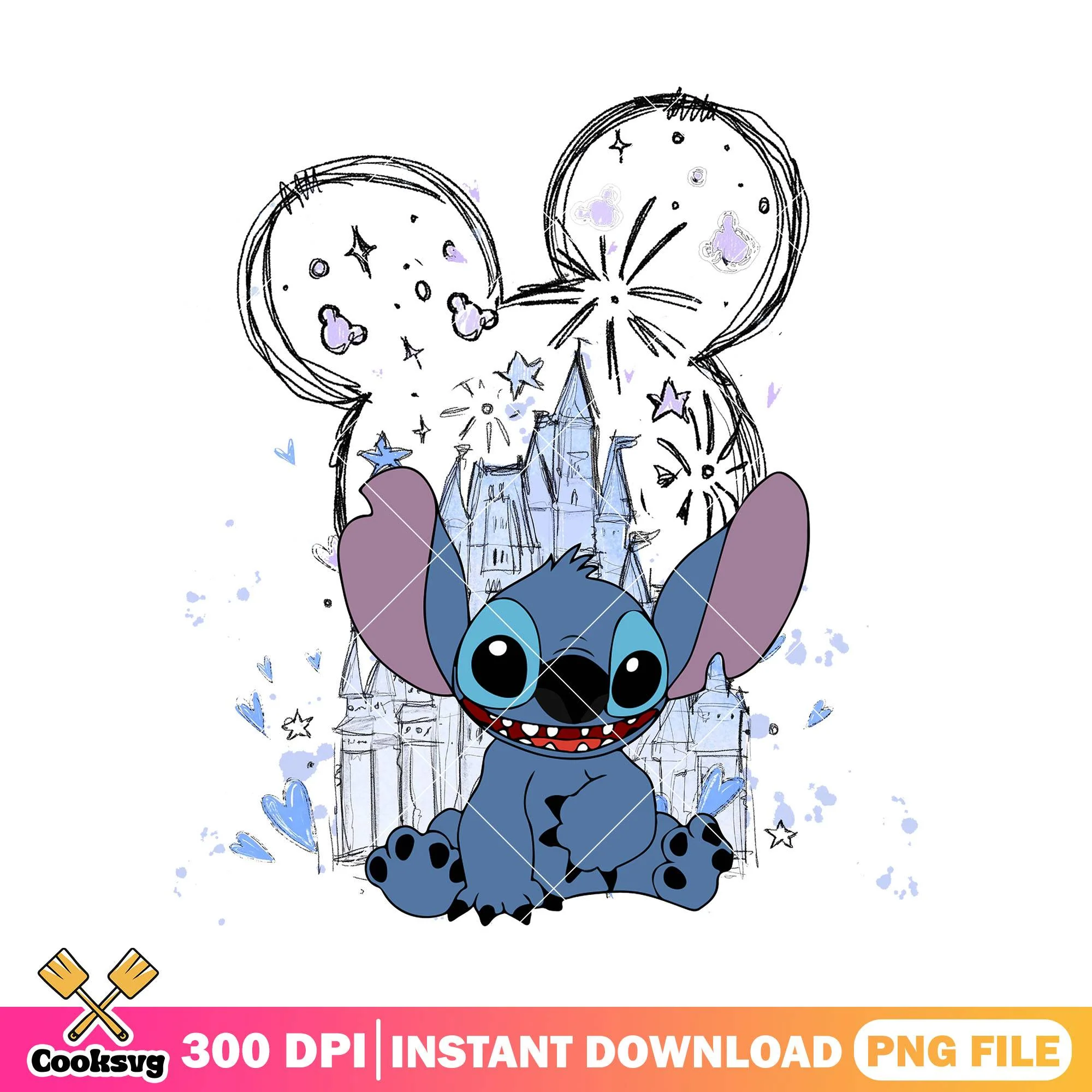 Stitch disney castles png, stitch movie png, disney castle png