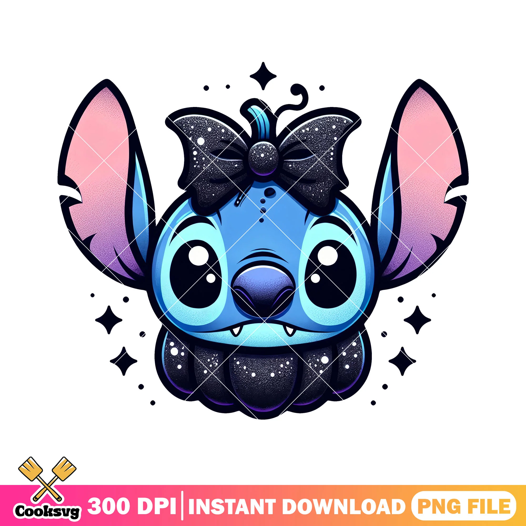 Stitch disney character face design png, happy halloween png