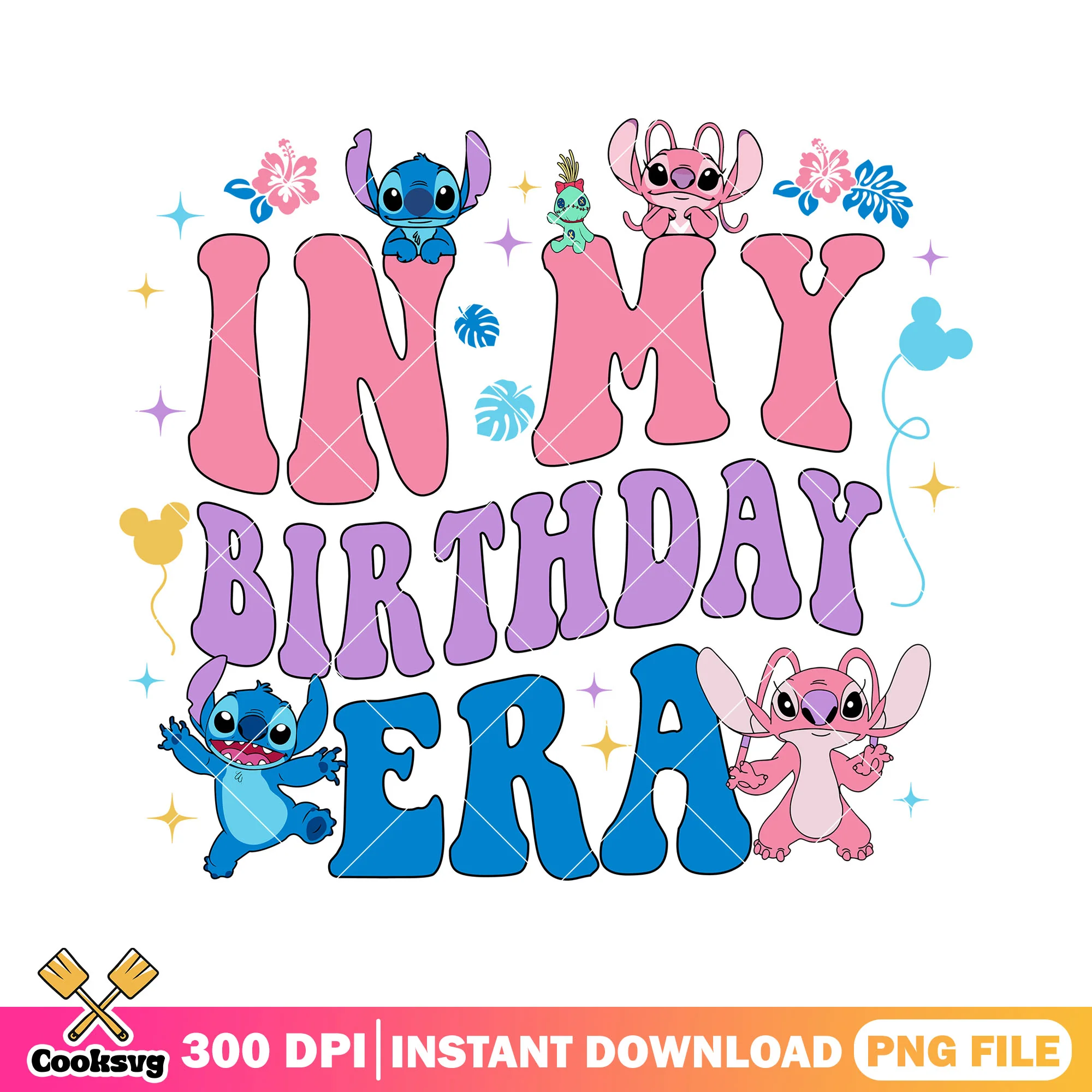 Stitch in my birthday era png, birthday stitch png, stitch era png
