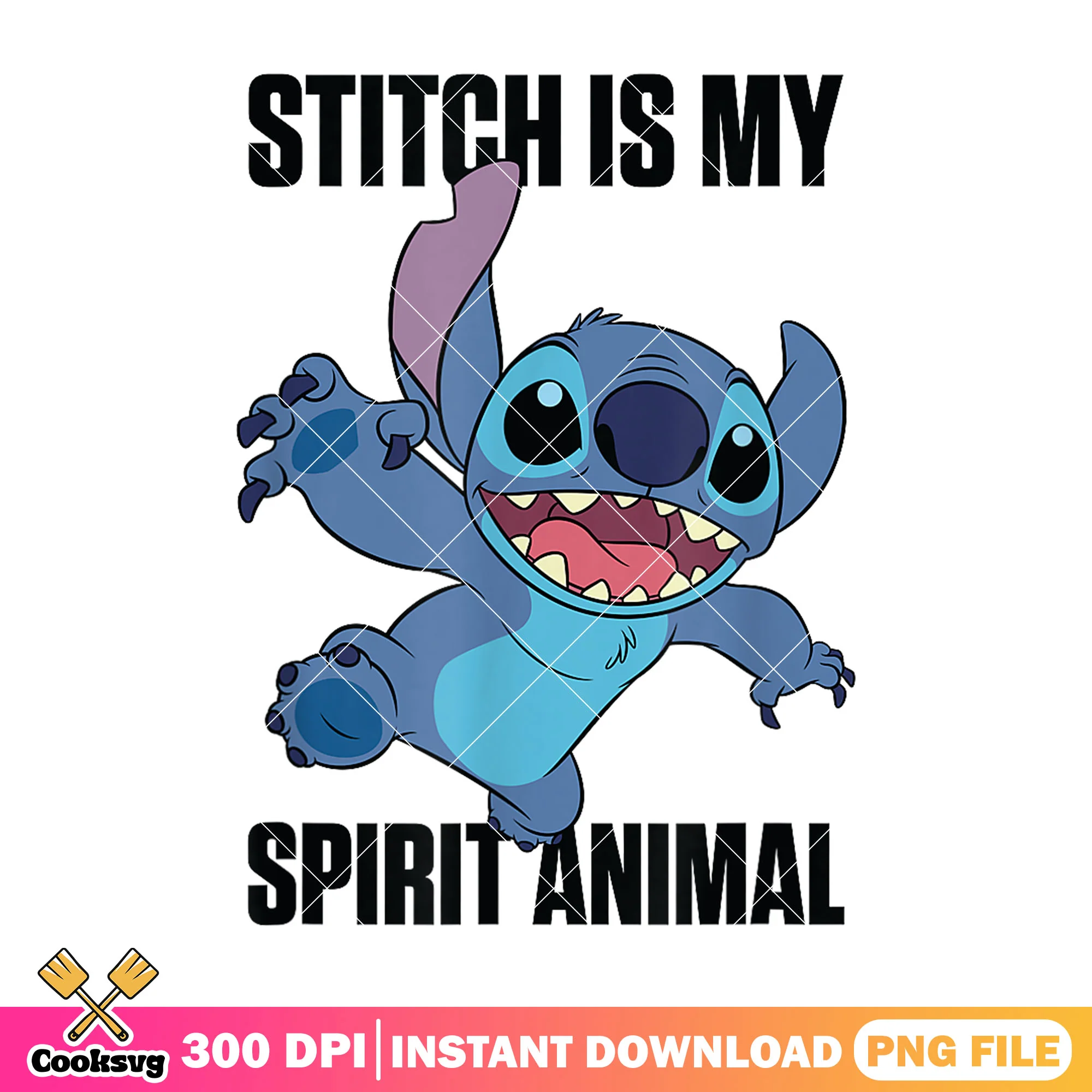 Stitch is my spirit animal png, stitch quotes png, funny stitch png