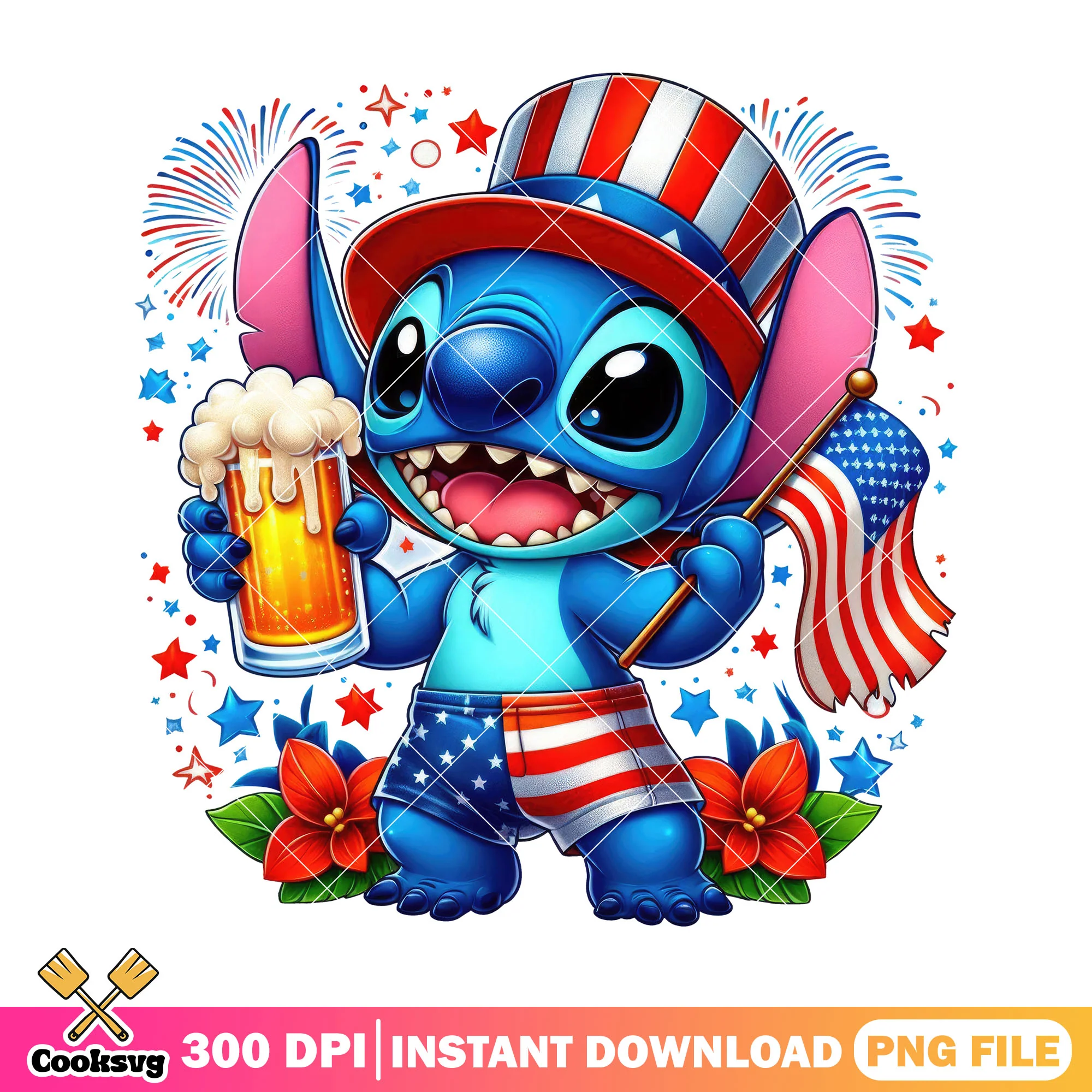 Stitch love 4th of july png, stitch 4th of july png, 4th of july png