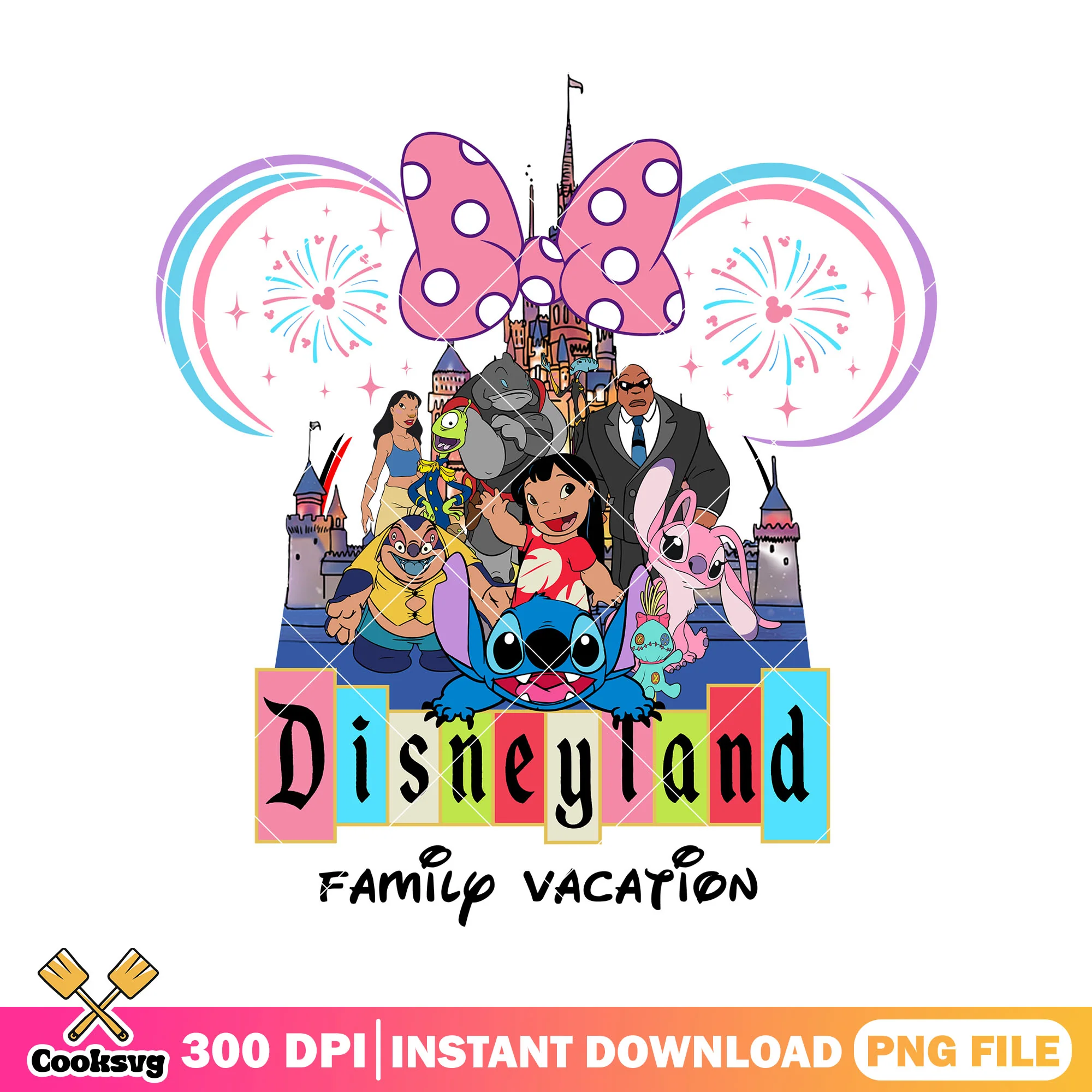 Stitch minnie family vacation png, disney family vacation png, stitch family png