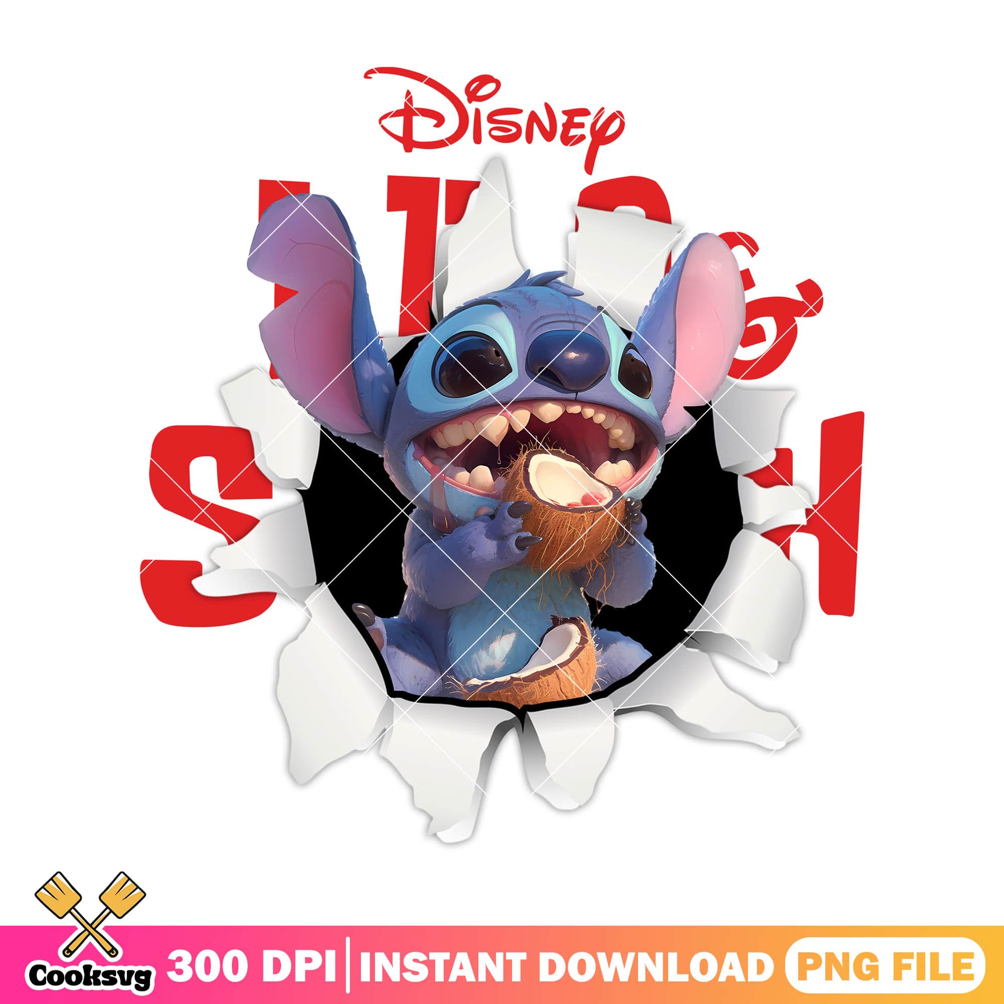 Stitch new movie and coconut png, hawaii stitch png, new movie stitch png