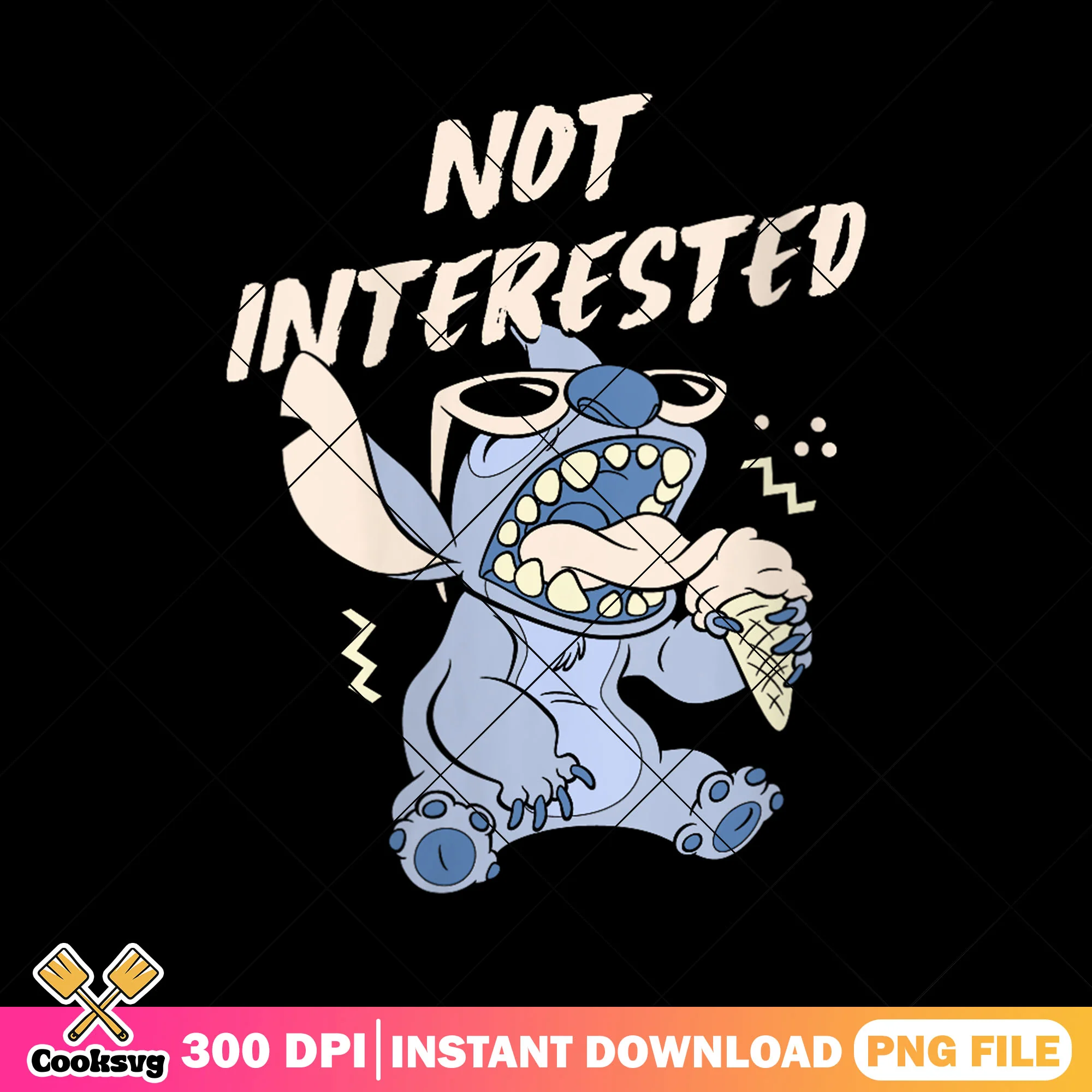 Stitch not interested png, stitch ice cream png, cute stitch png