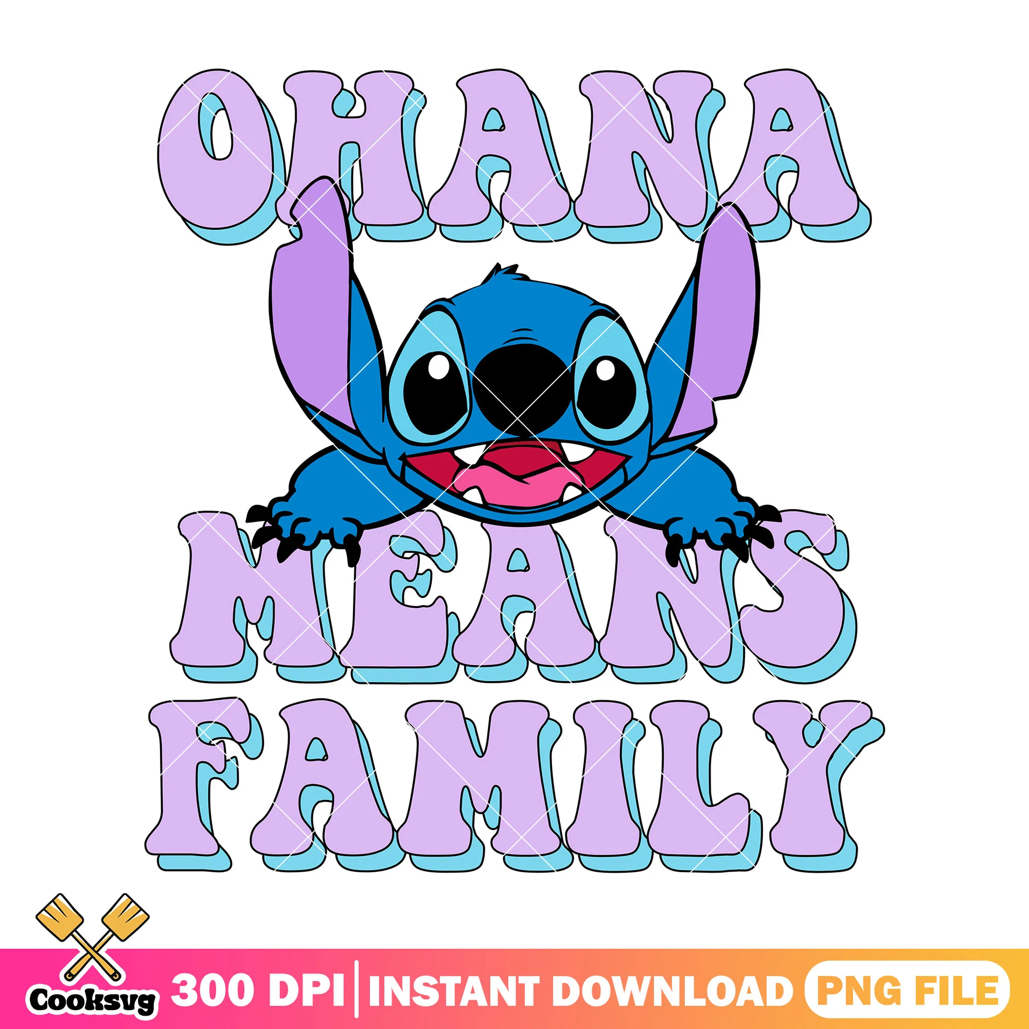 Stitch ohana family png, ohana means family png, stitch cute png