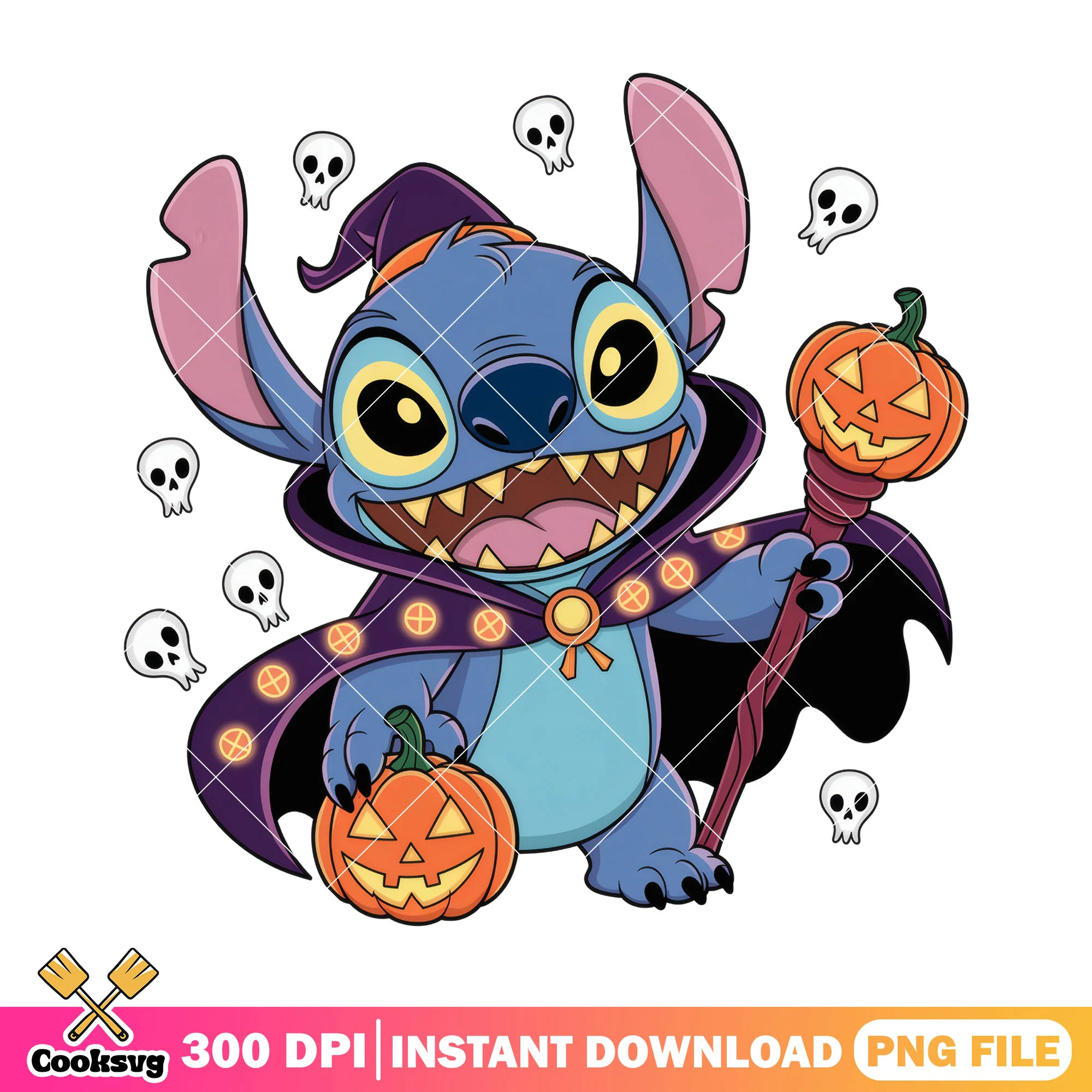 Stitch pumpkin witch png, cute stitch png, halloween movies png