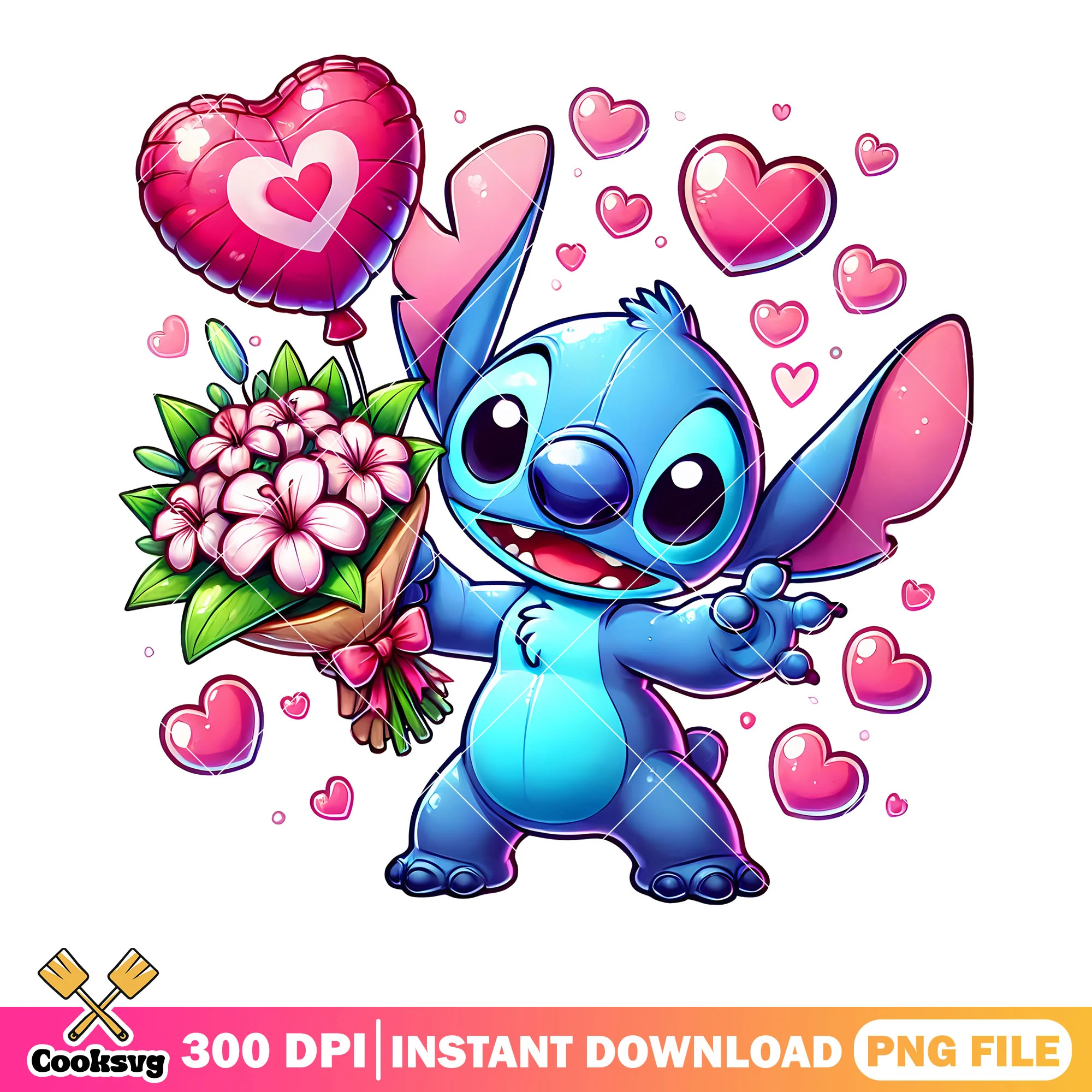 Stitch stuff valentine png, disney valentine png, valentines gifts png