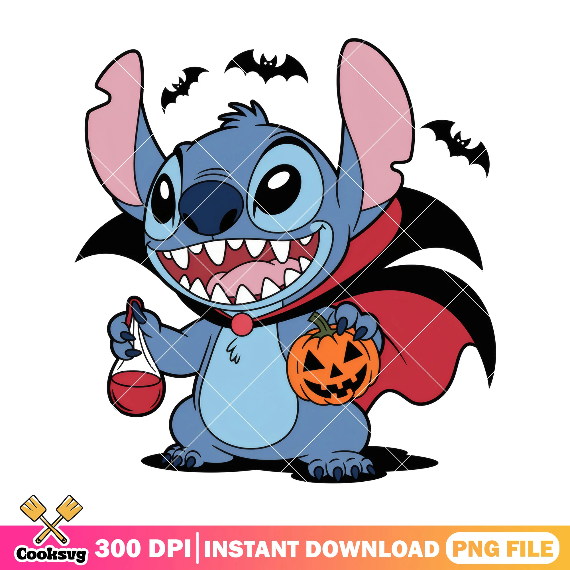 Stitch vampire lord png, halloween candy png, lilo and stitch png
