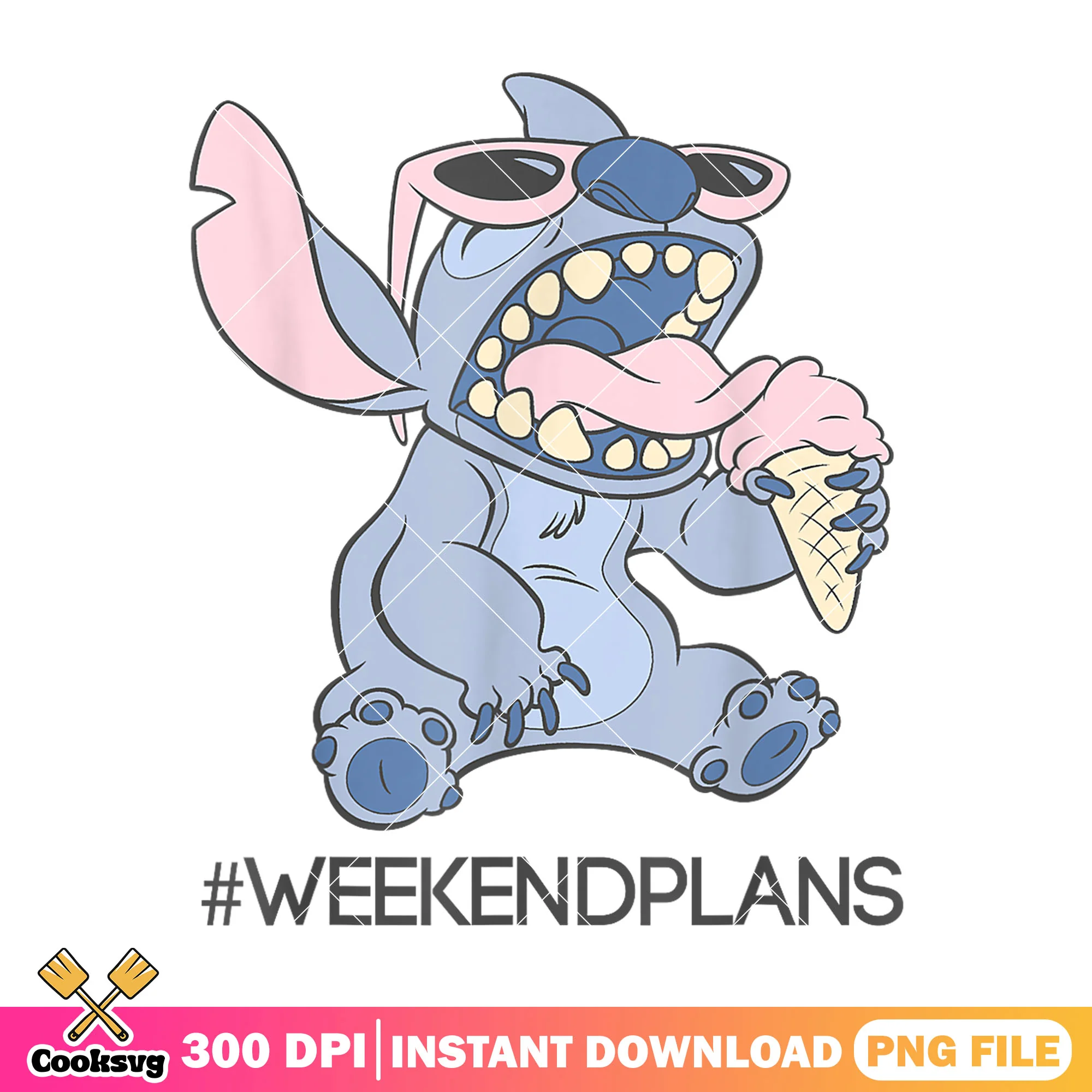 Stitch weekend plans ice cream png, stitch with ice cream png