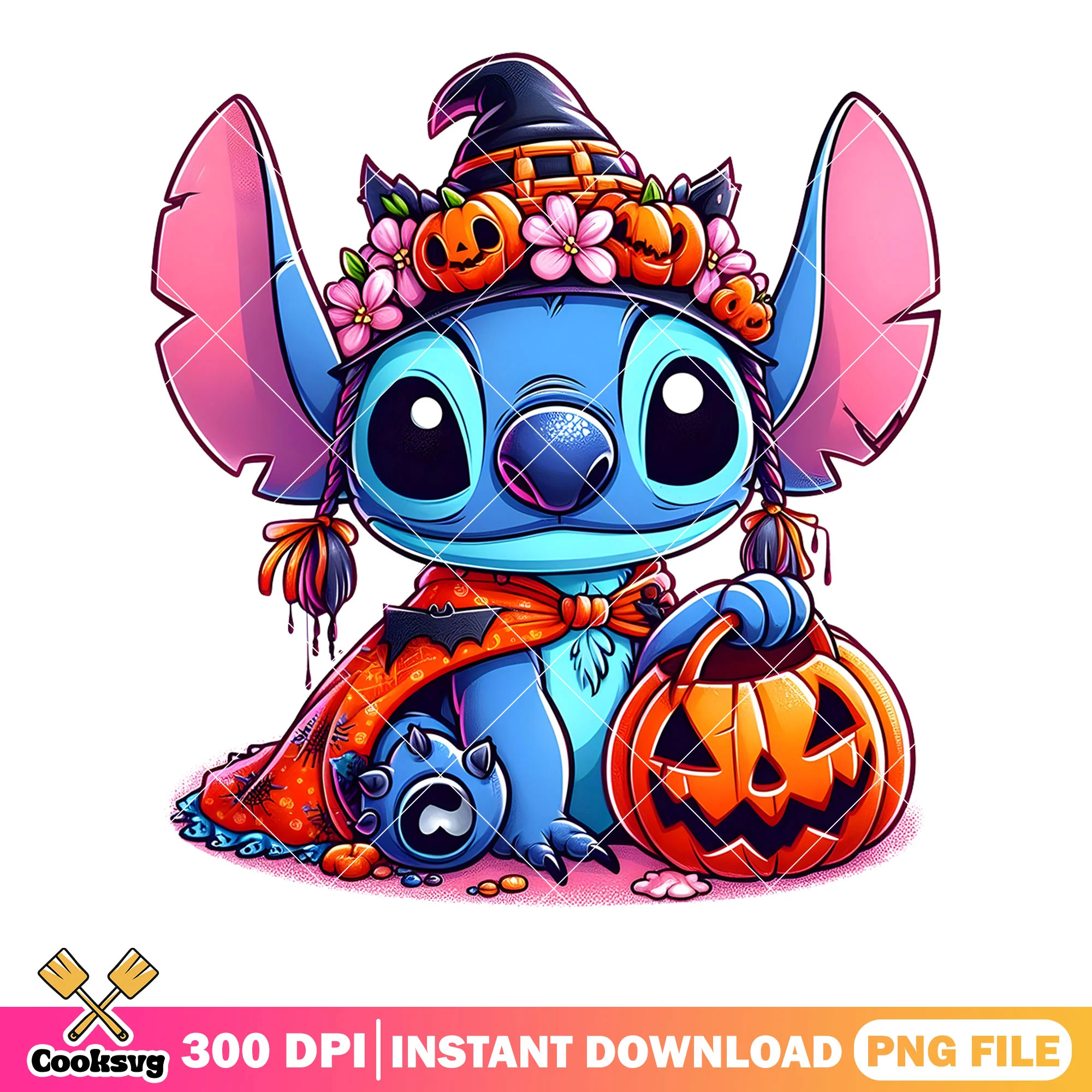 stitch witch costume png, halloween png, wicked pumpkin carvings png