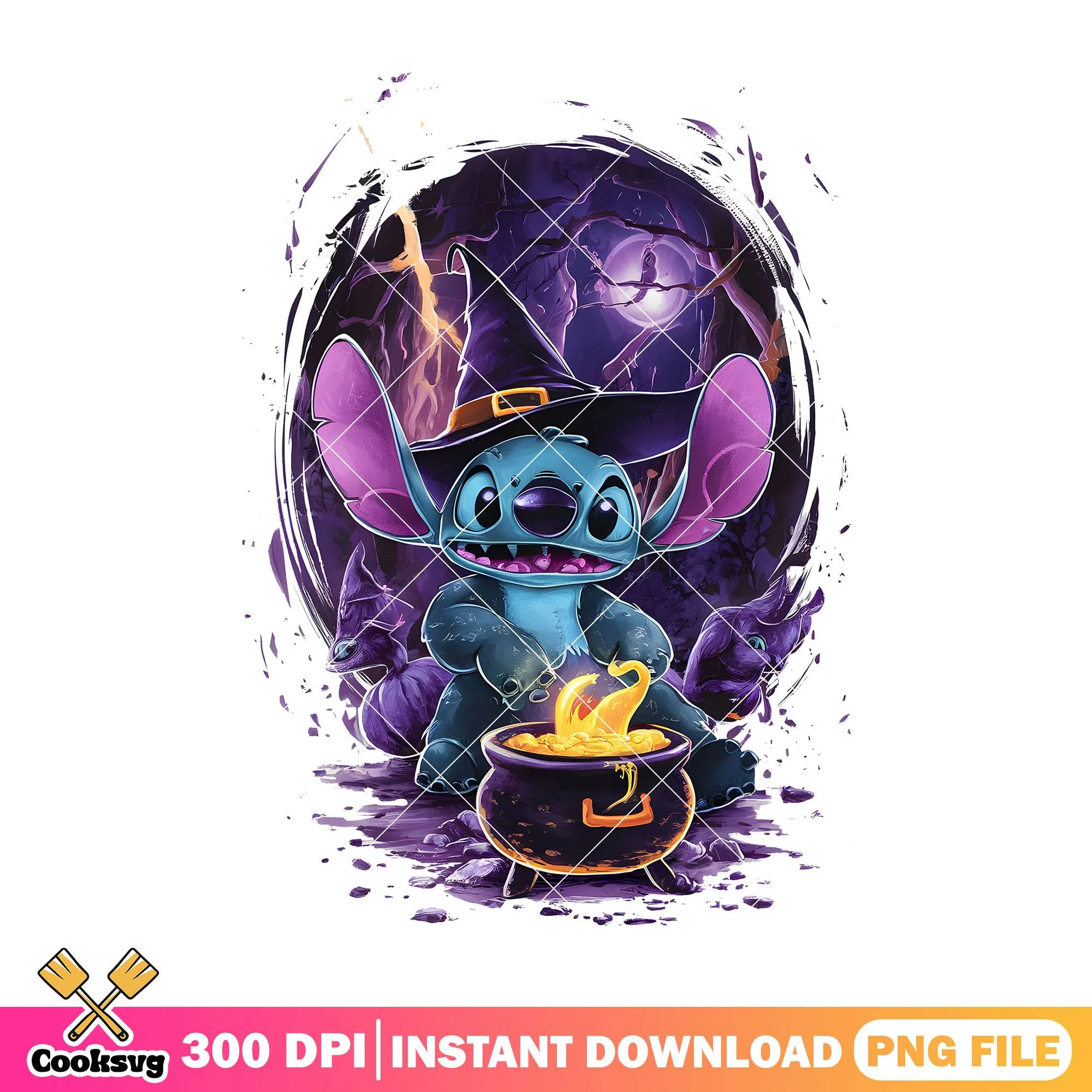 Stitch with cowboy hat png, halloween movie png, disney plus png