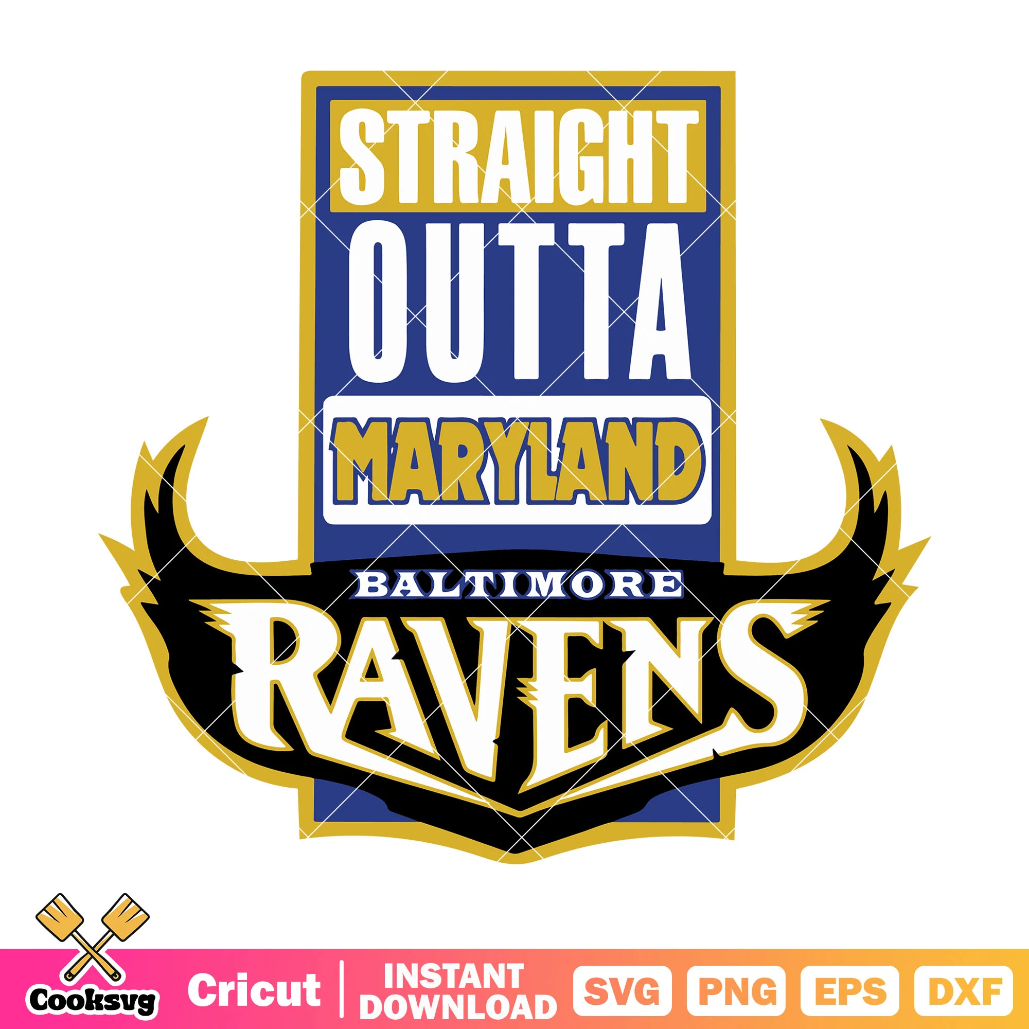 Straight outta maryland svg. nfl logo svg, baltimore ravens svg