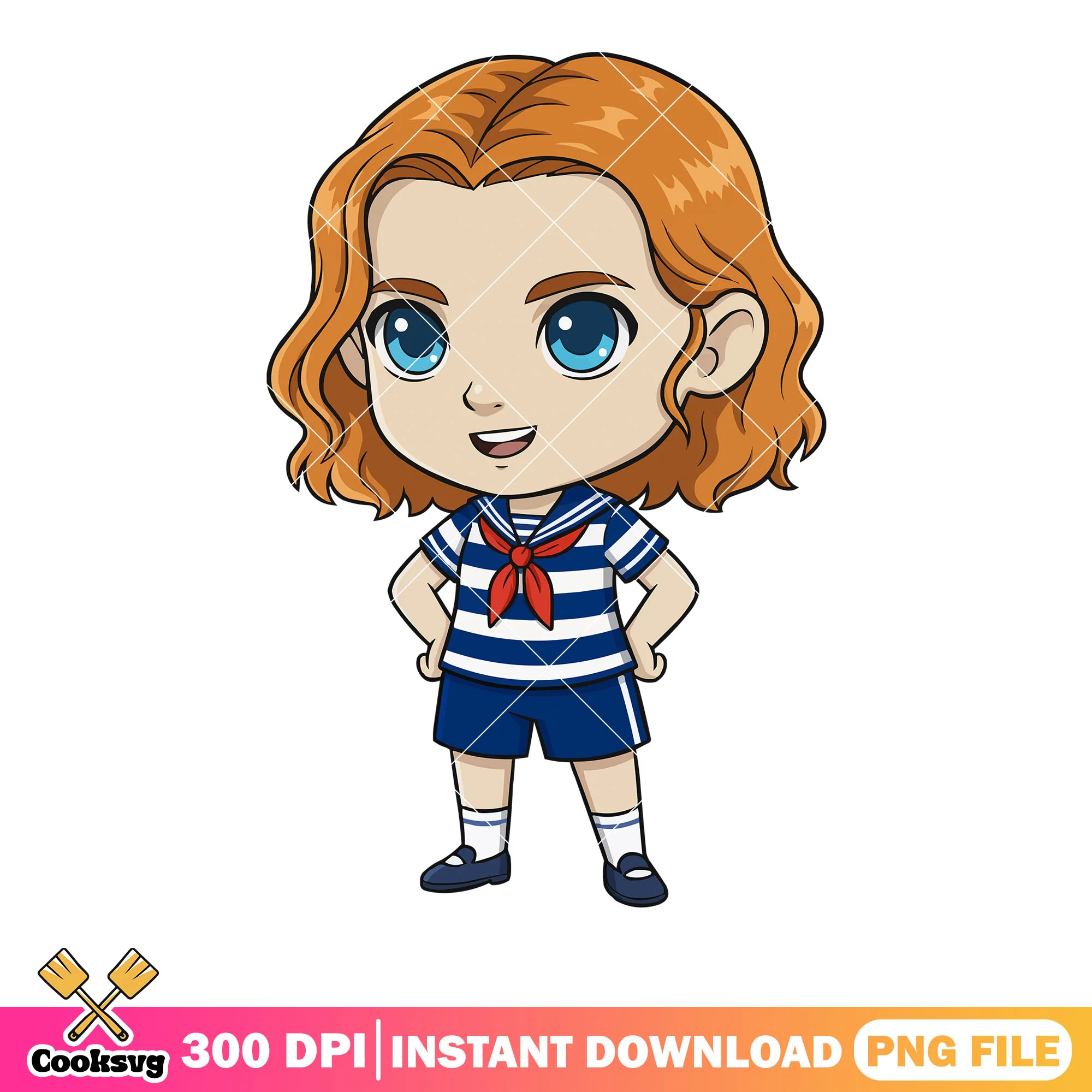 Stranger robin buckley chibi png, stranger things png, netflix series png