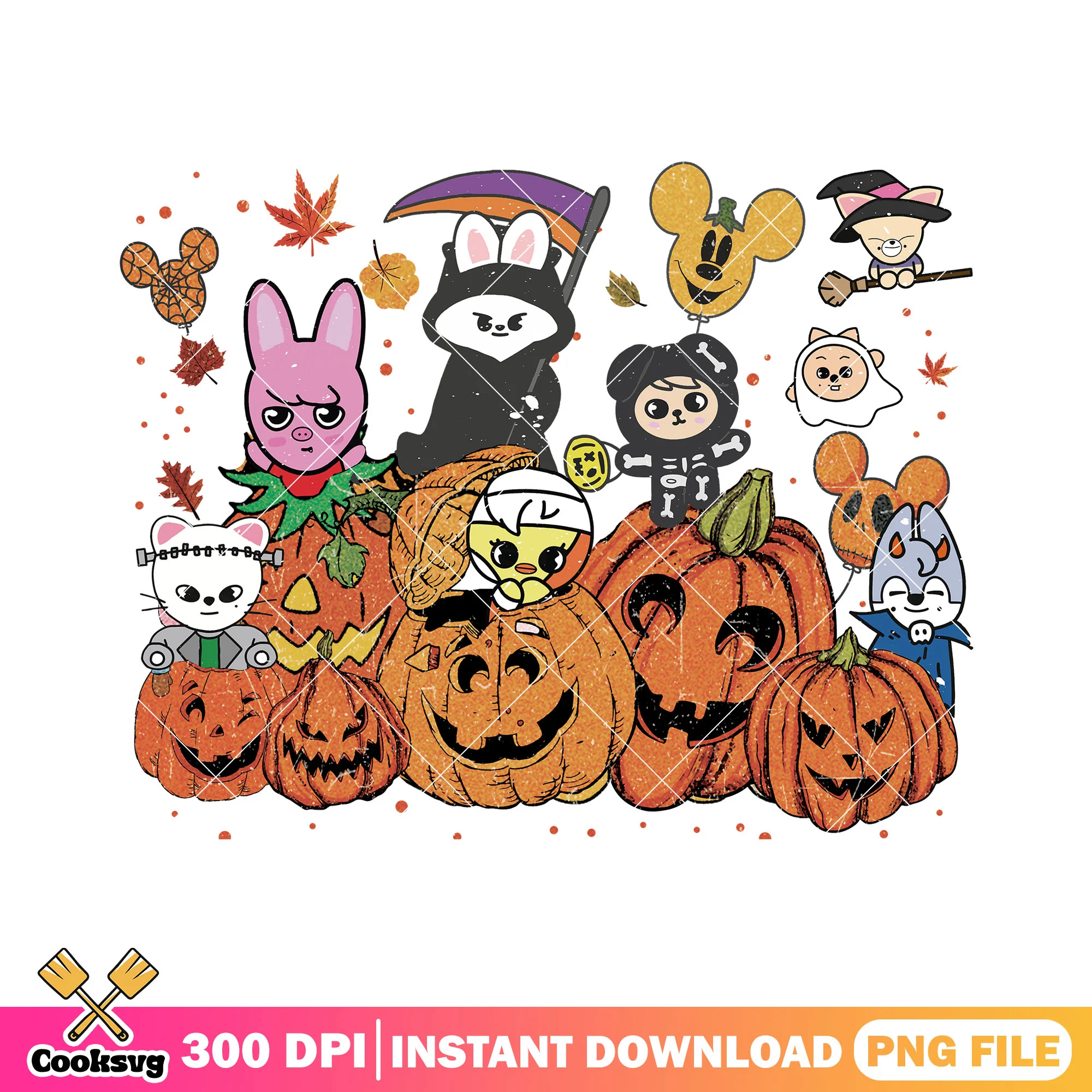 Stray kids fall vibe png, stray kids png, happy halloween png
