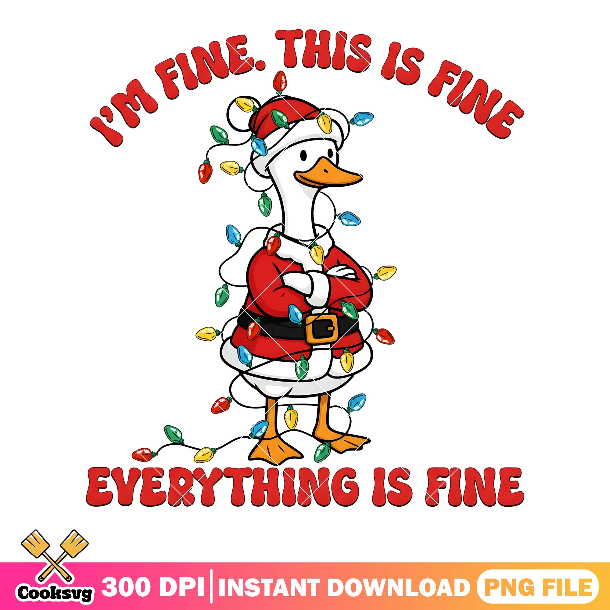 String light duck png, santa claus costume png, everything is fine png
