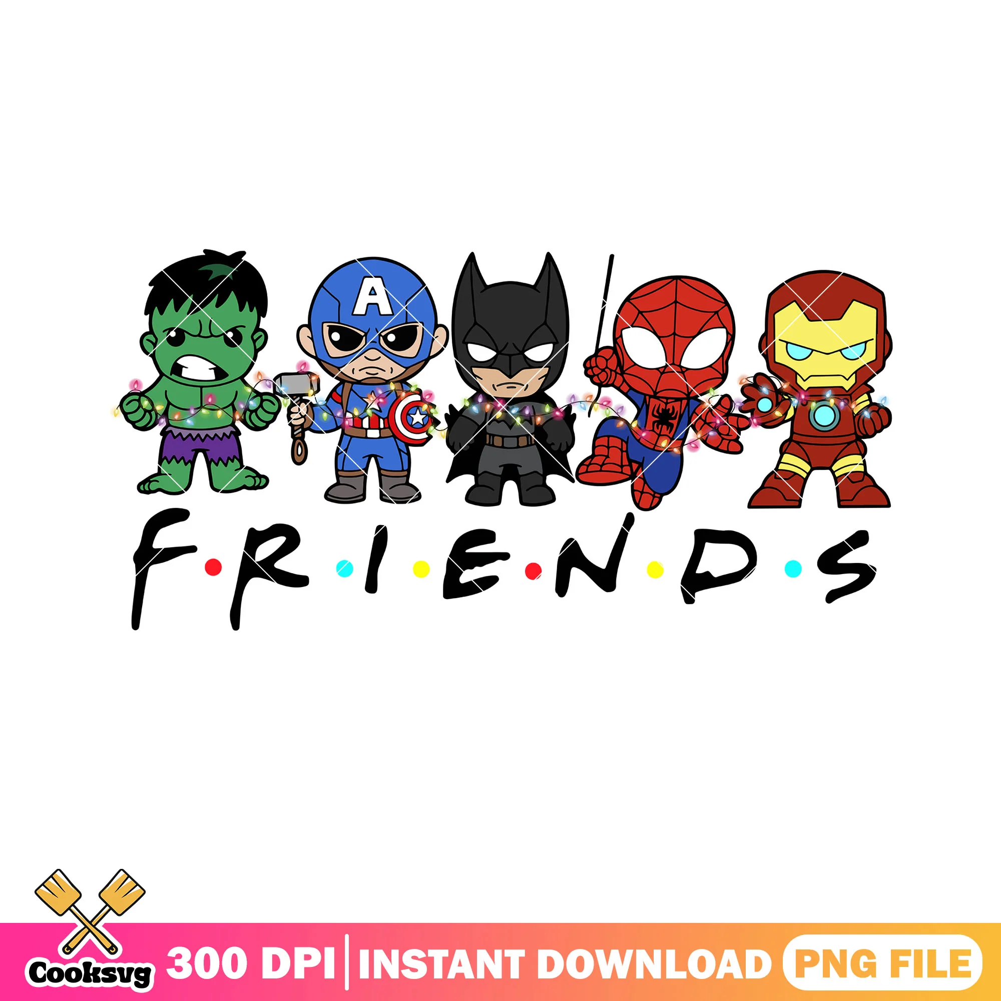 Stringlight christmas marvel hero png, marvel png, christmas costume png