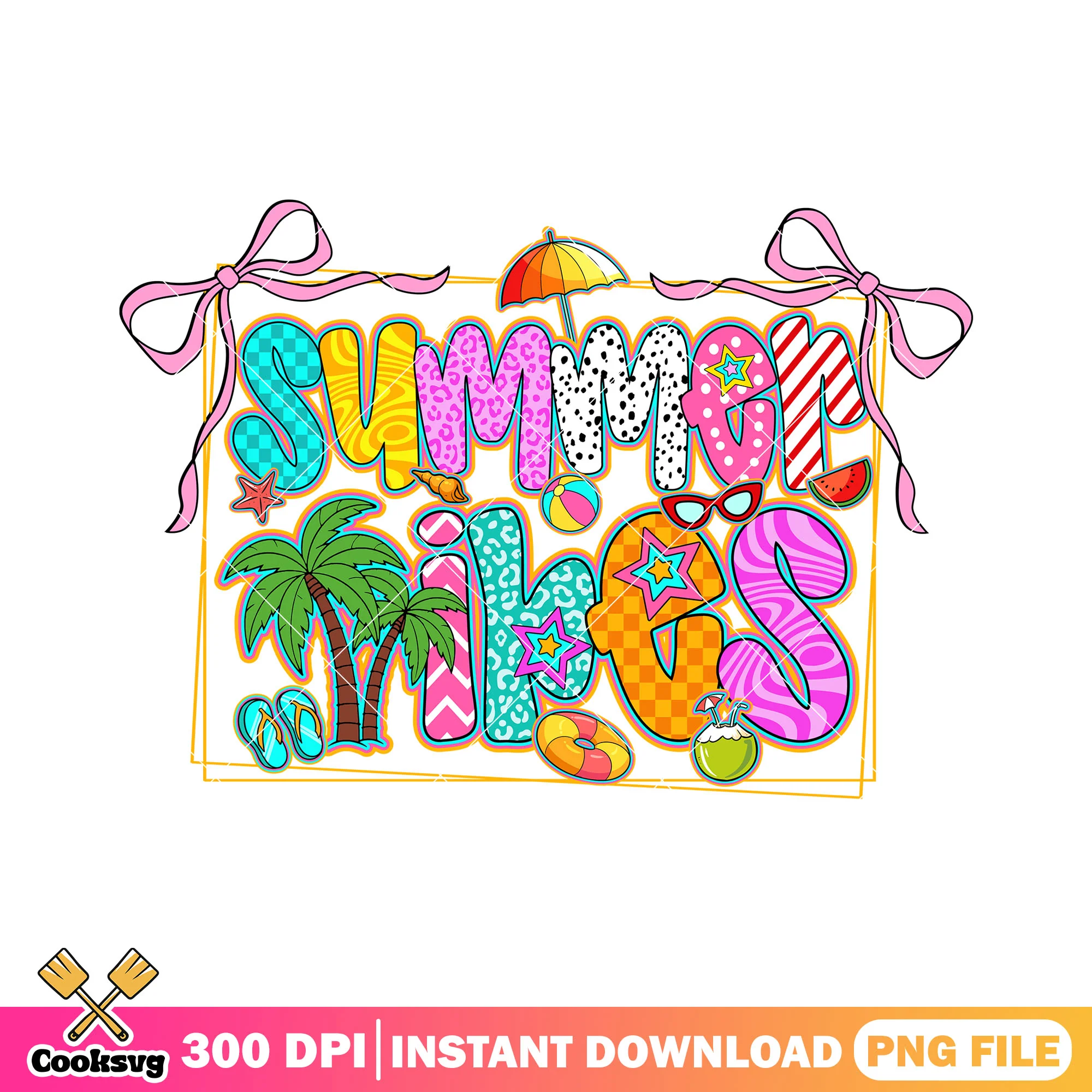 Summer bow tie vibes png design, summer vibes png, bow tie summer png