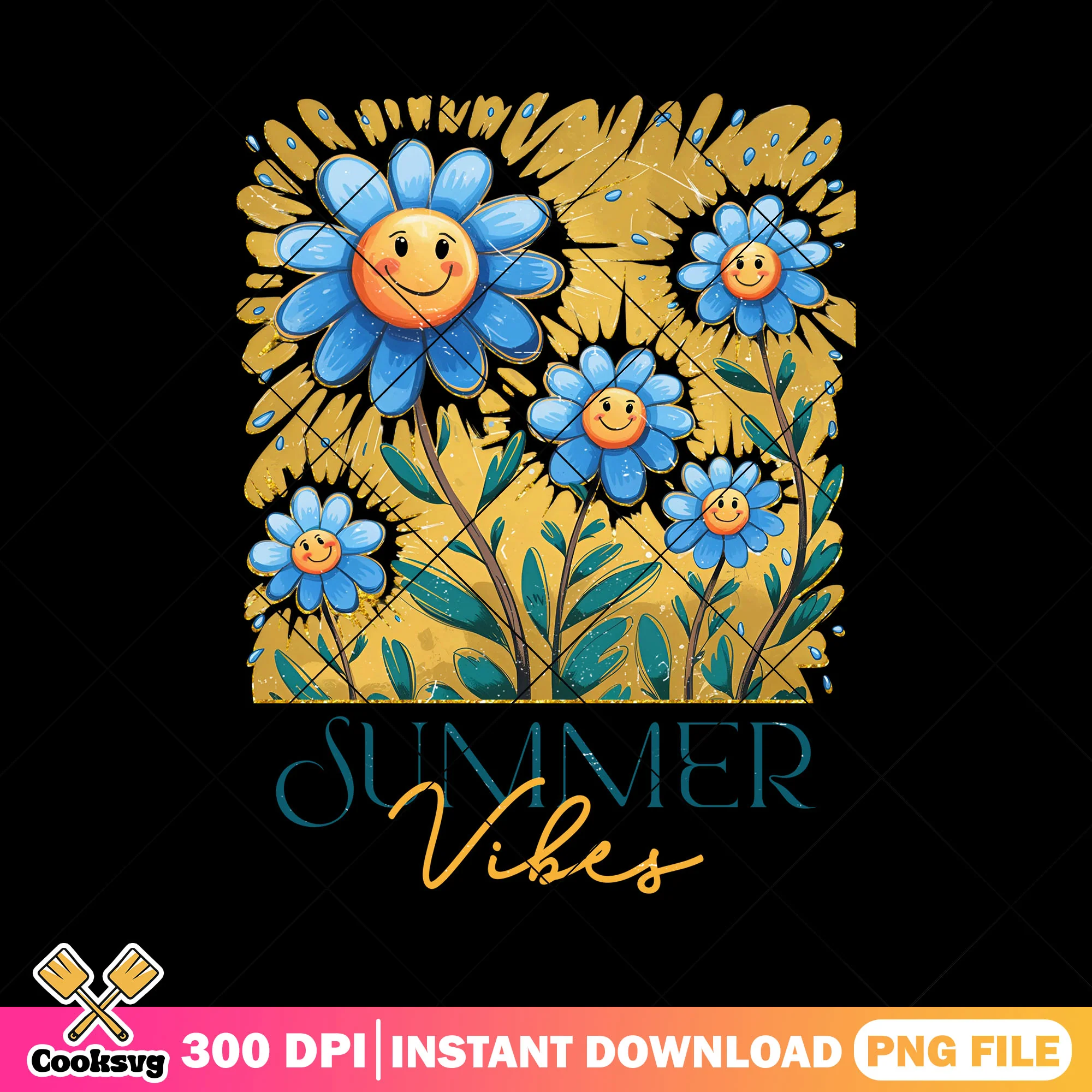 Summer flower vibes design png, summer vibes png, summer flower png