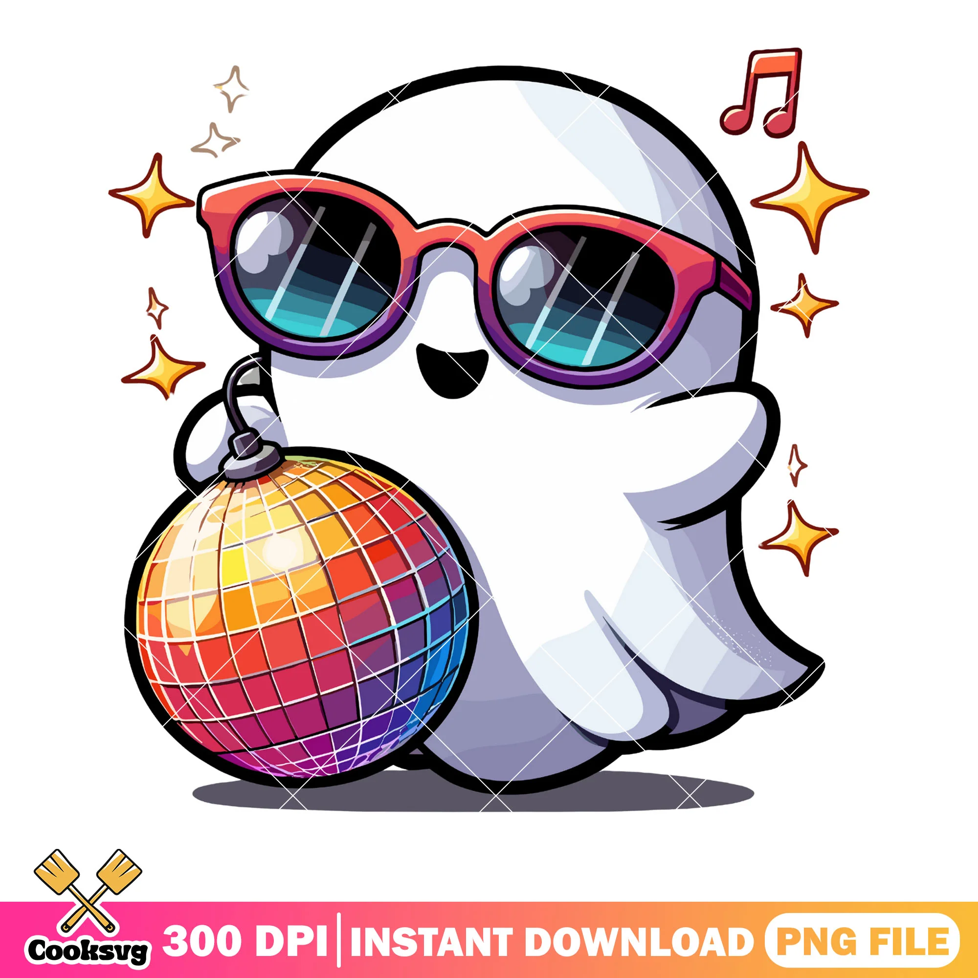 Sunglasses blink star png, discoball png, scary night png