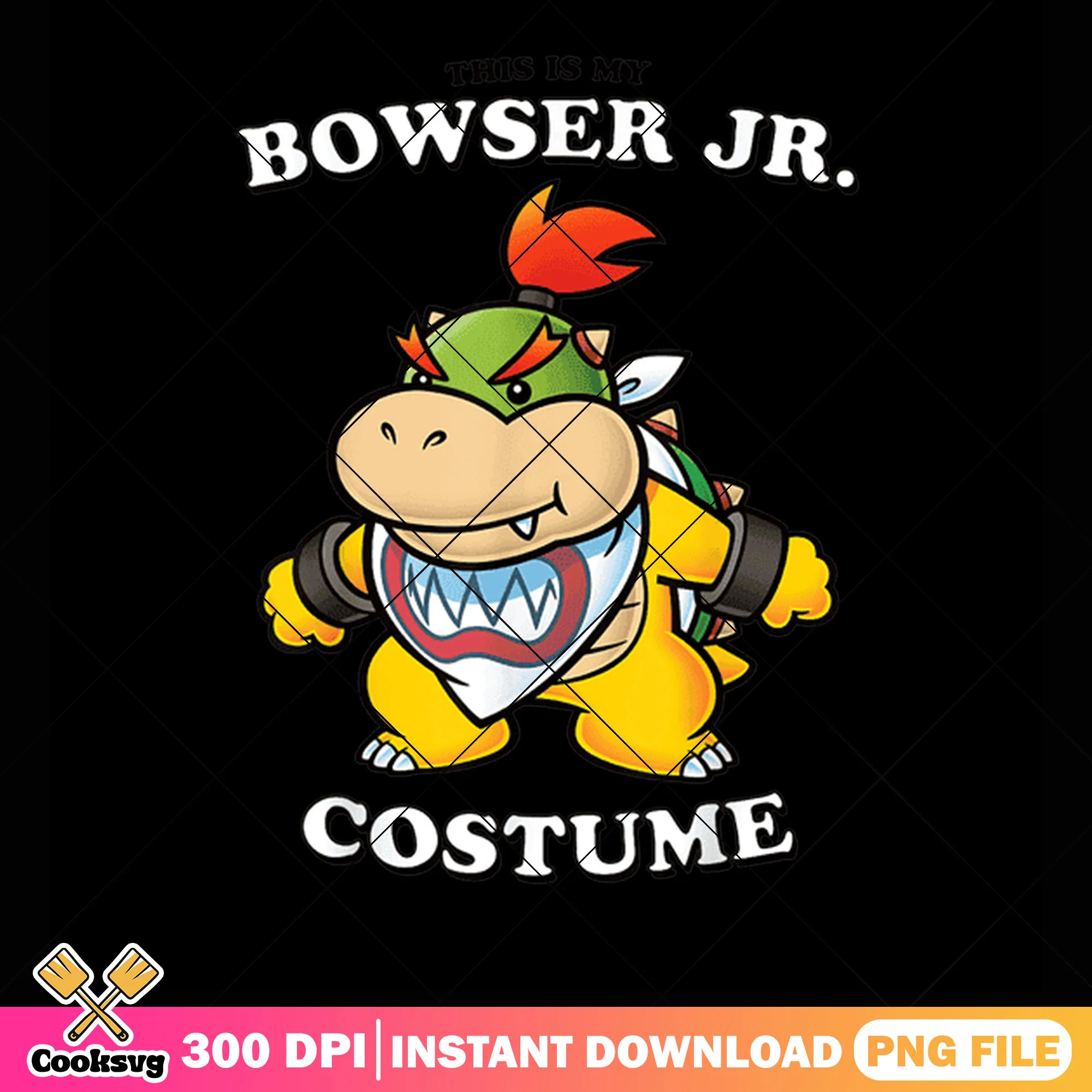 Super cute mario Bowser jr png, nintendo art png, bowser costume png