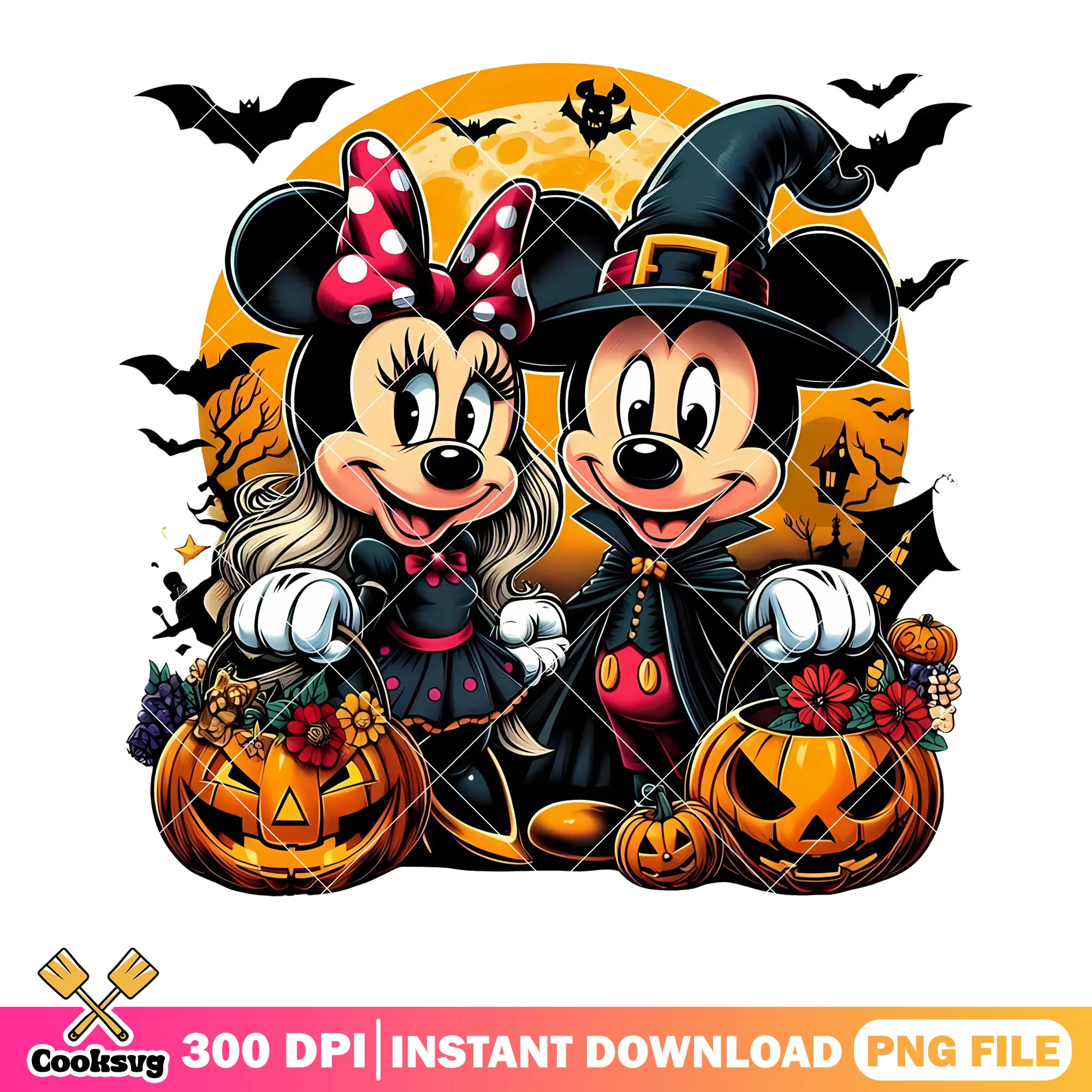 Super moon night png, spooky castle png, disney character png