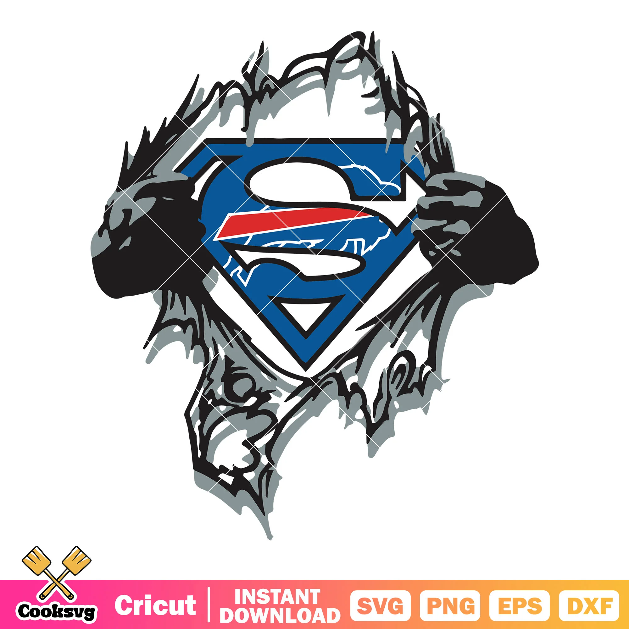 Superman bulls nfl team svg, bills svg, buffalo bills svg