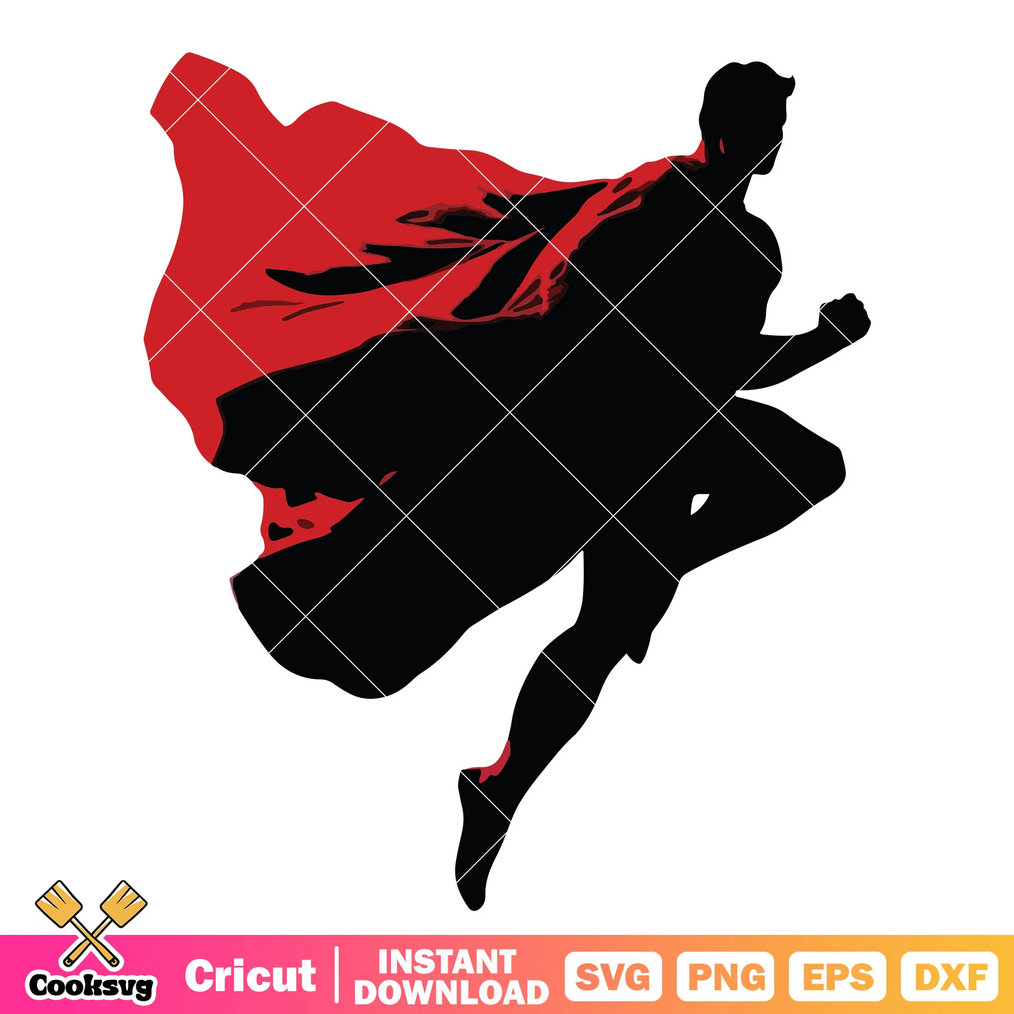 Superman silhouette design svg, superman movie svg, superman 2025 svg