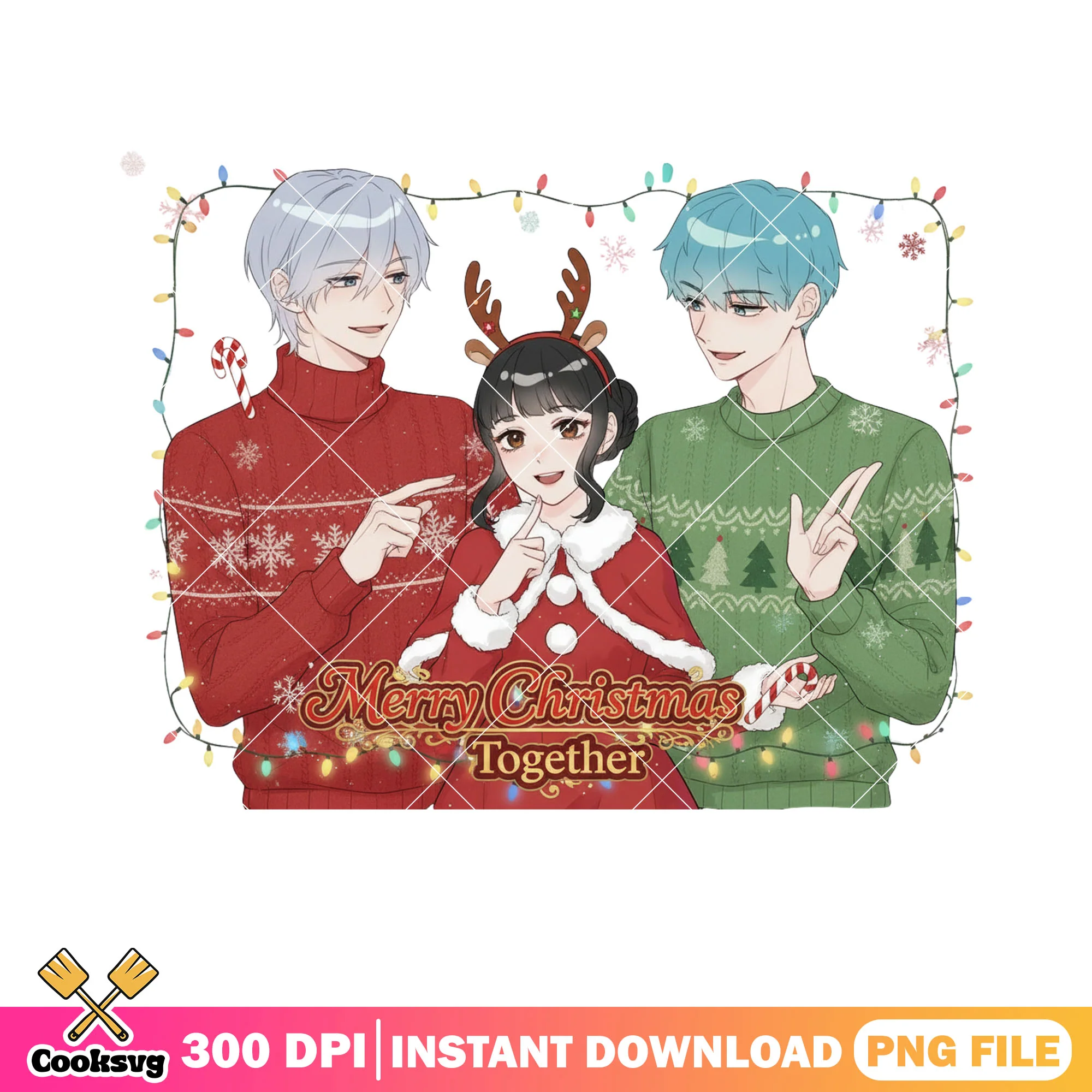 Sweater kpop demon hunters png, merry christmas png, saja boys png
