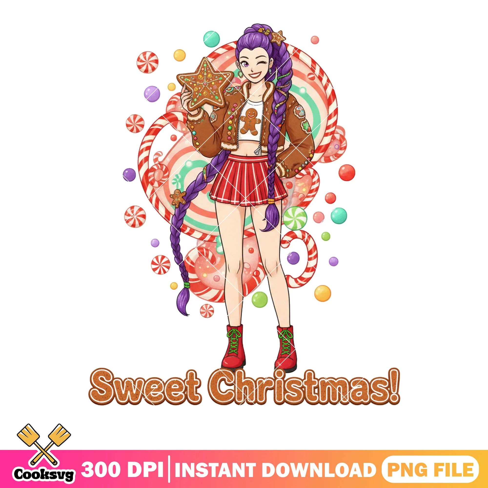 Sweet christmas png, rimu kpop demon hunter png, rimu huntrix png