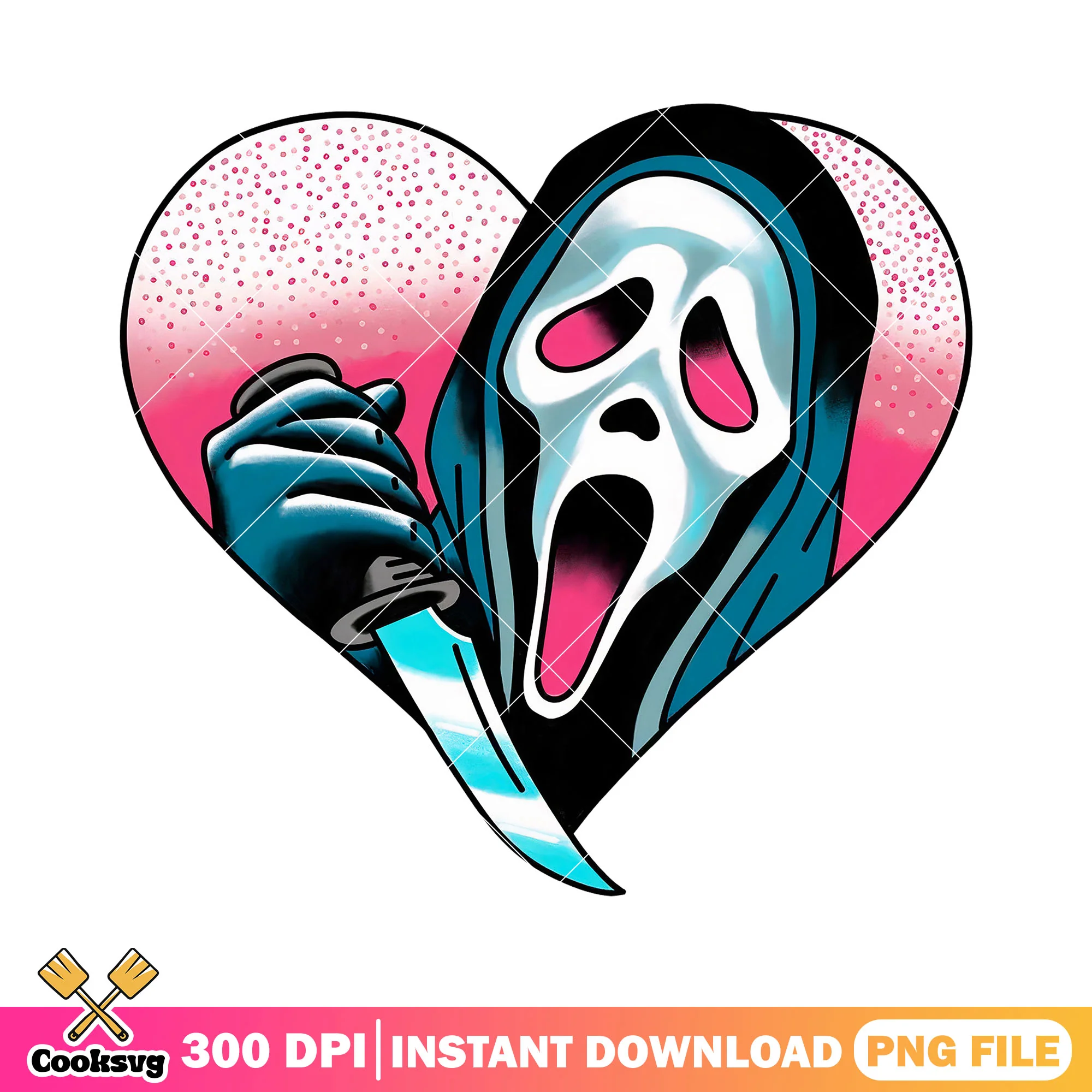 Sweet heart ghost face valentine designpng, ghostface png
