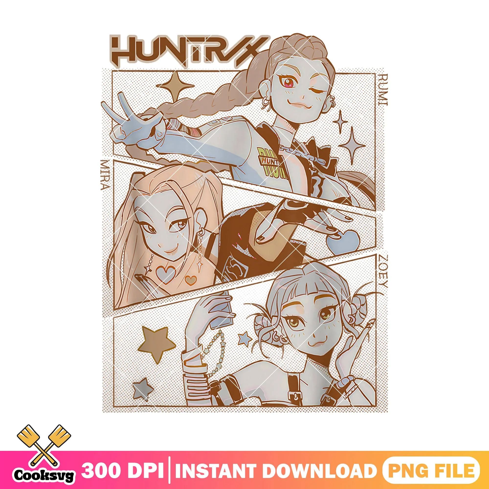 Sweetheart girl band png, huntrix movie png, huntrix netflix png