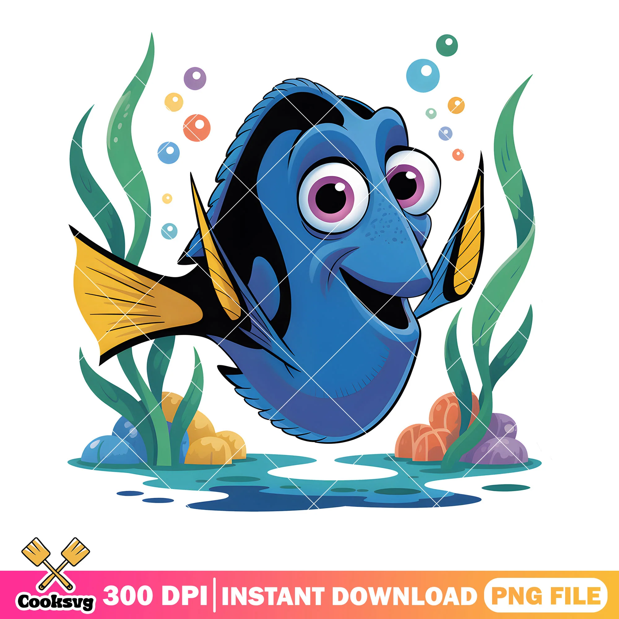 Swim dory in coral png, finding nemo png, dory fish png