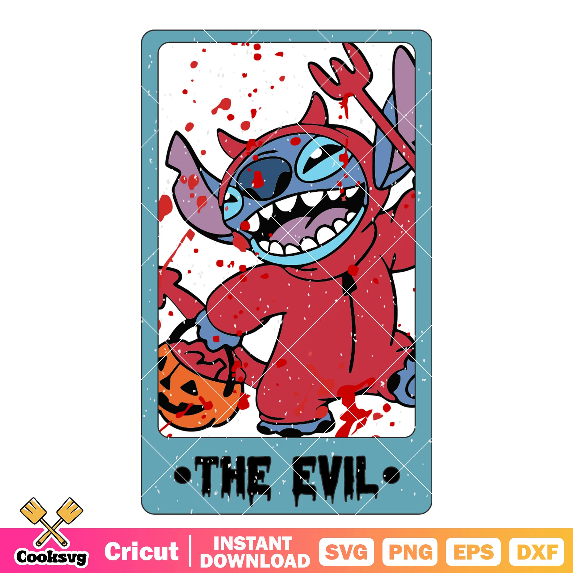 Tarot stitch the evil svg, halloween tarot svg, stitch halloween svg