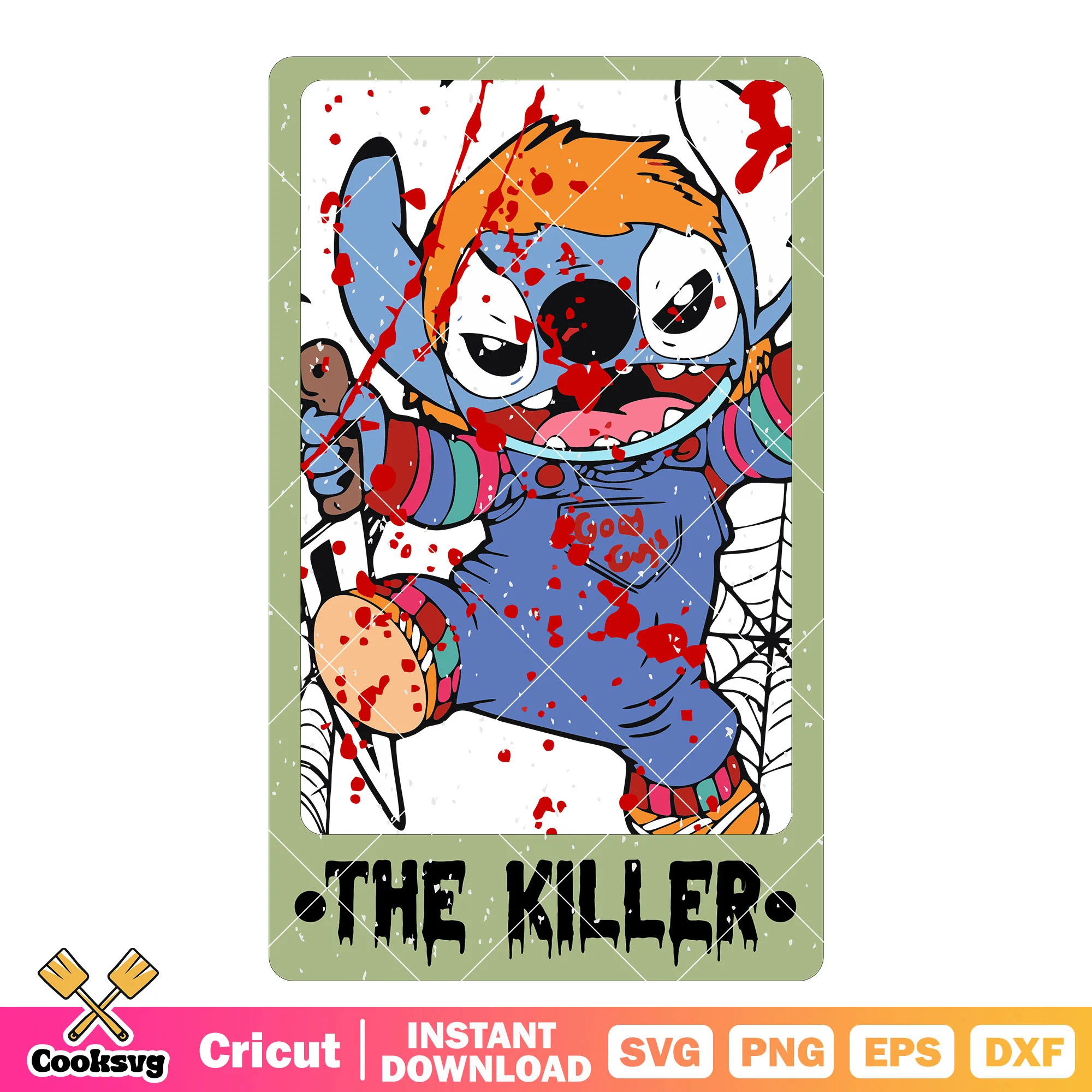 Tarot stitch the killer svg, halloween tarot cards svg, stitch costume svg