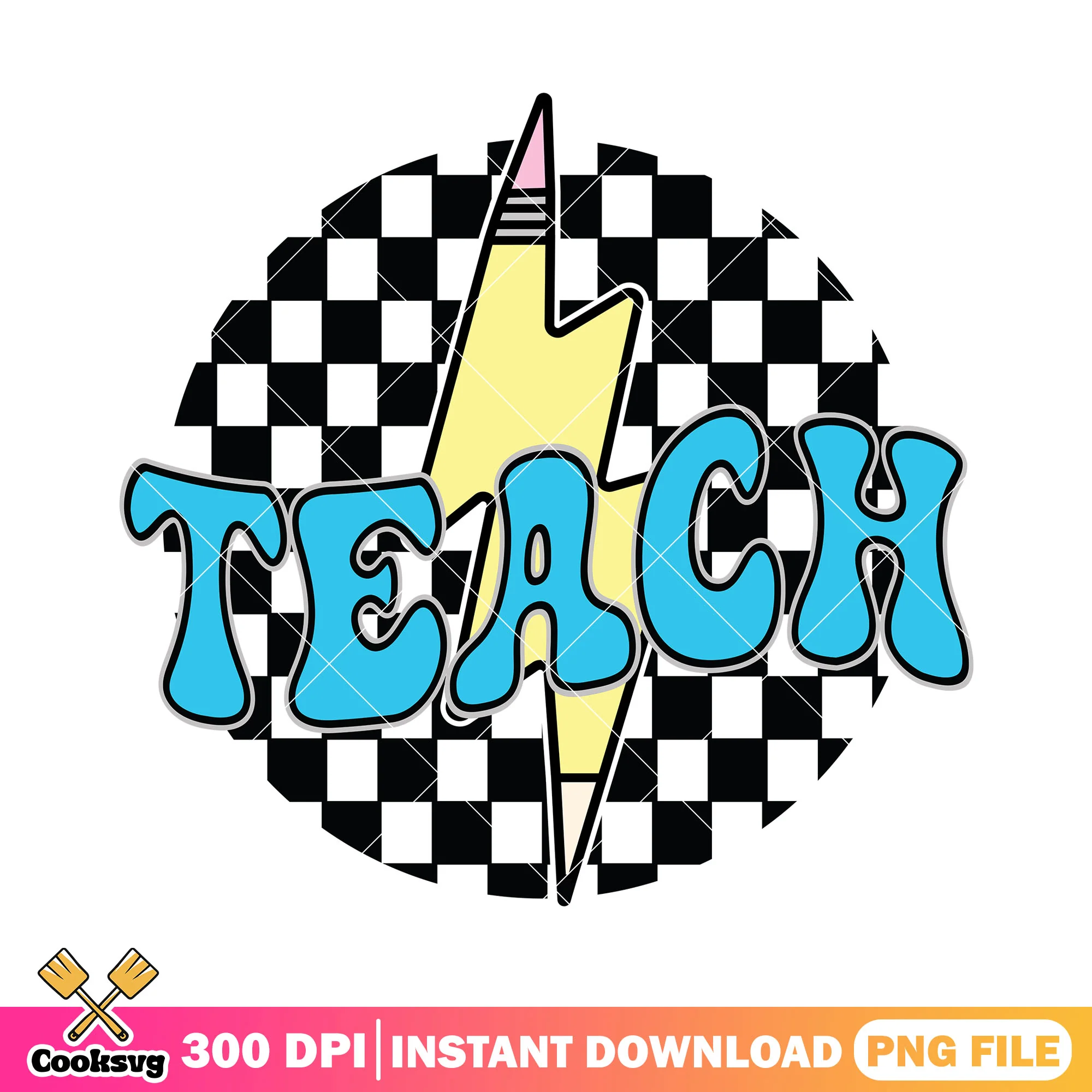 Teach blue font png, lightning png, back to school logo png