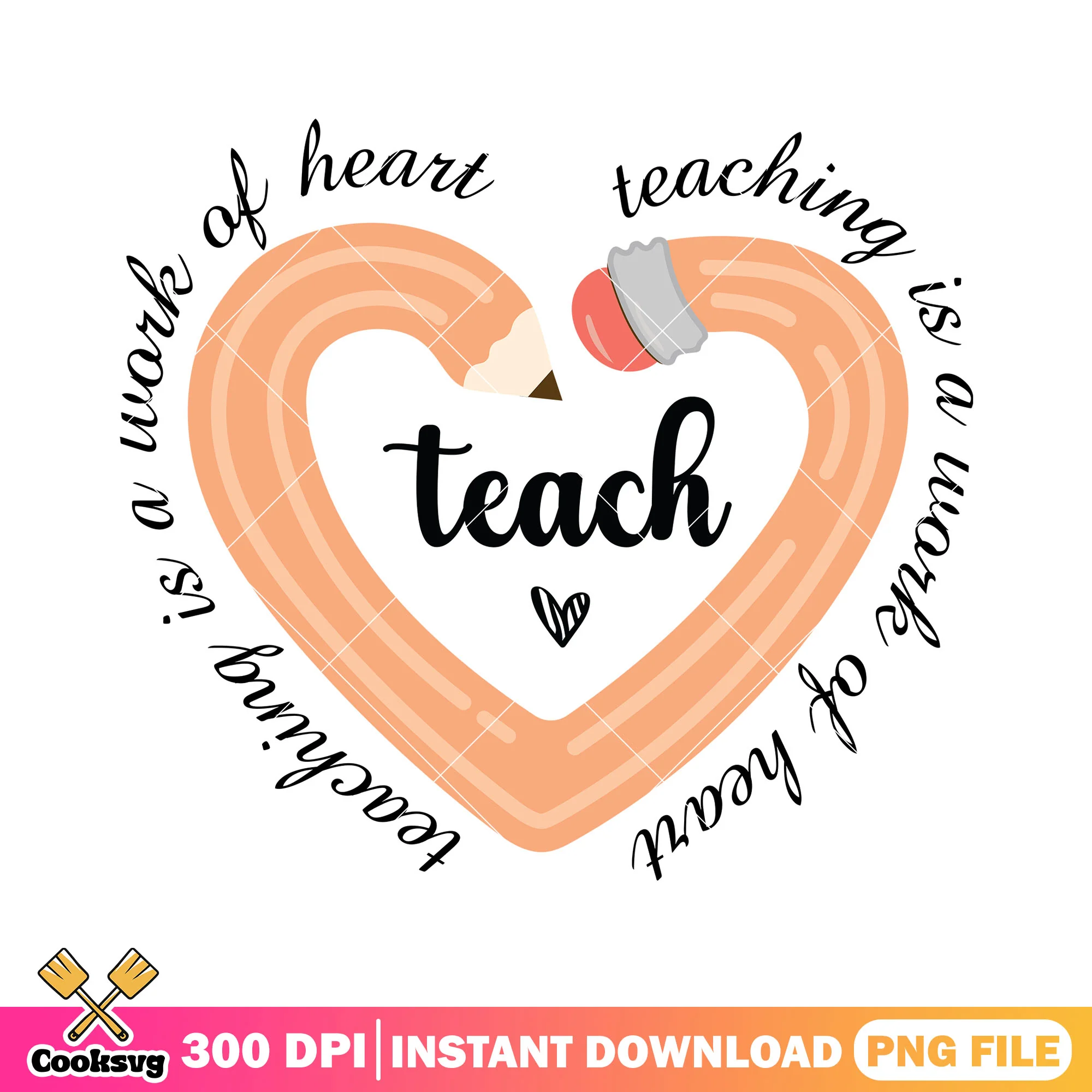 Teach heart pencil png, pencil art png, back to school poster png