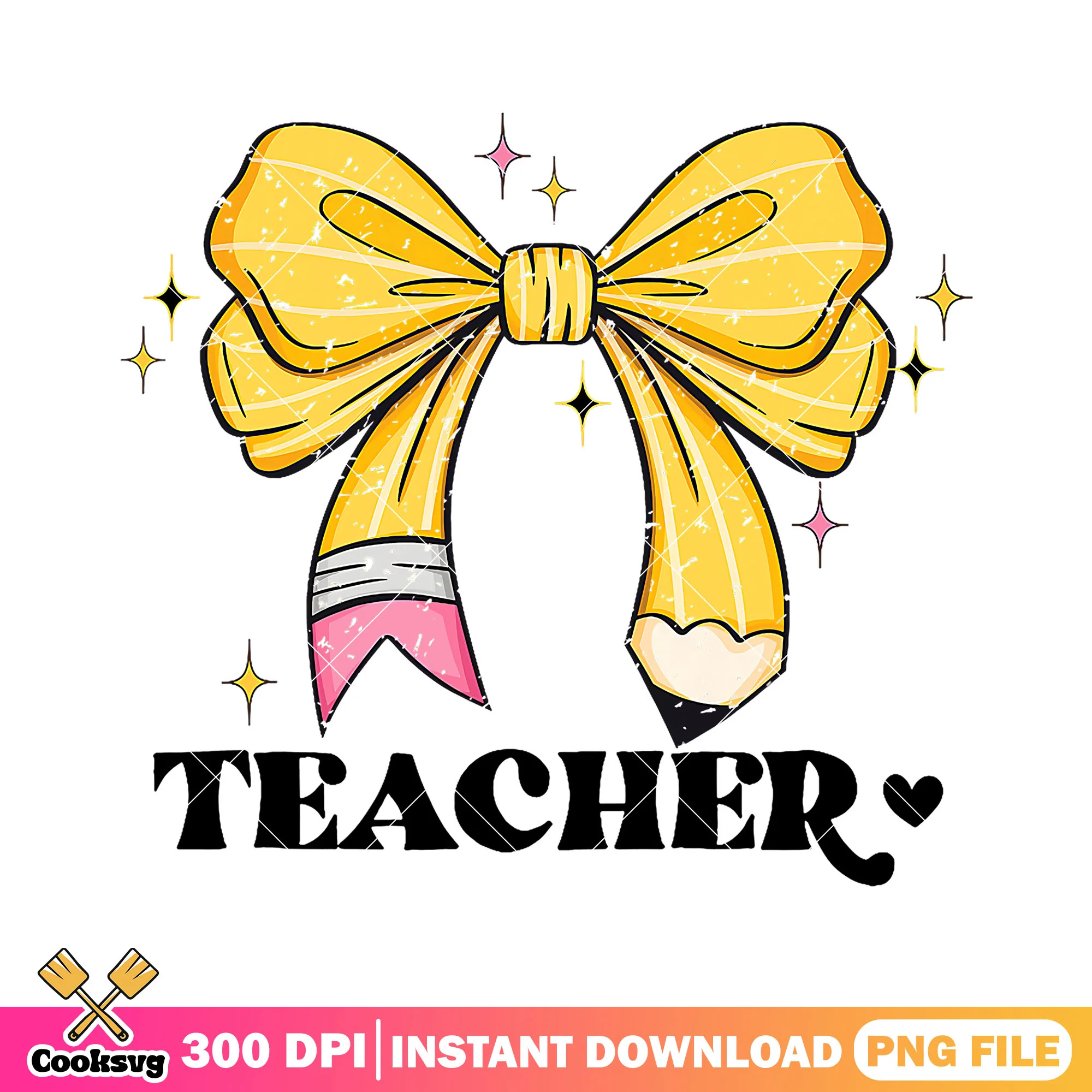 Teacher and bow design png, yellow bow png, welcome back to school png
