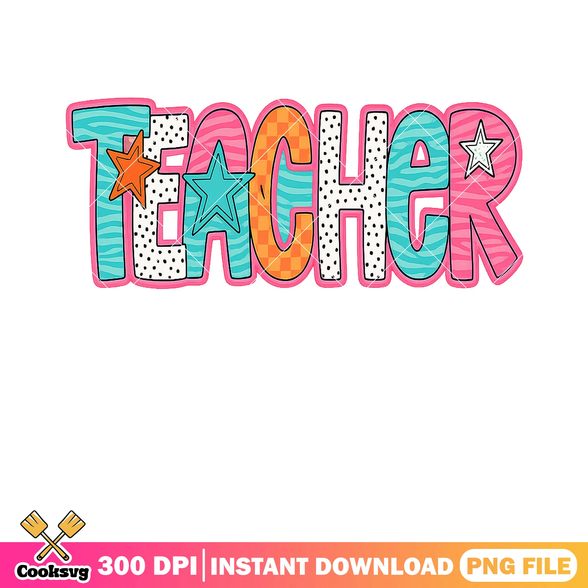 Teacher colors font file png, colors logo png, back to school art png