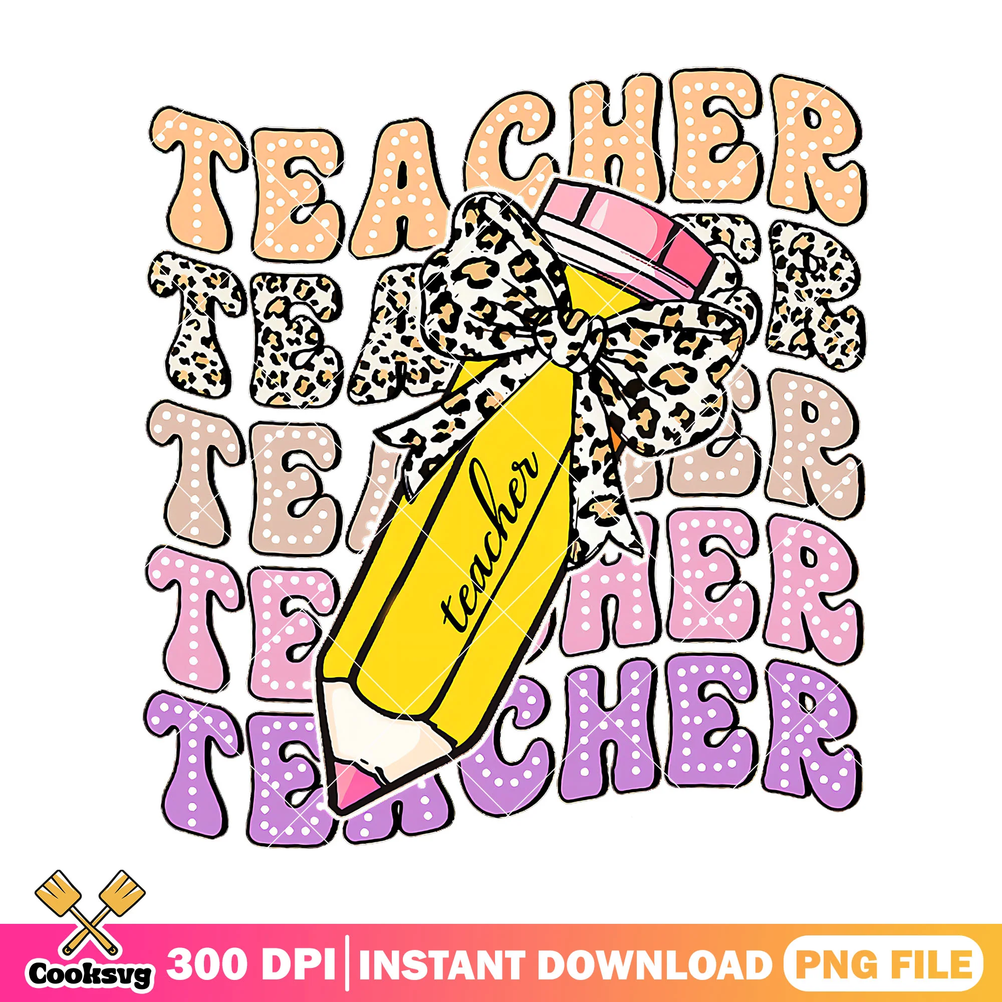 Teacher font file design png, back to school decor png, pencil big png