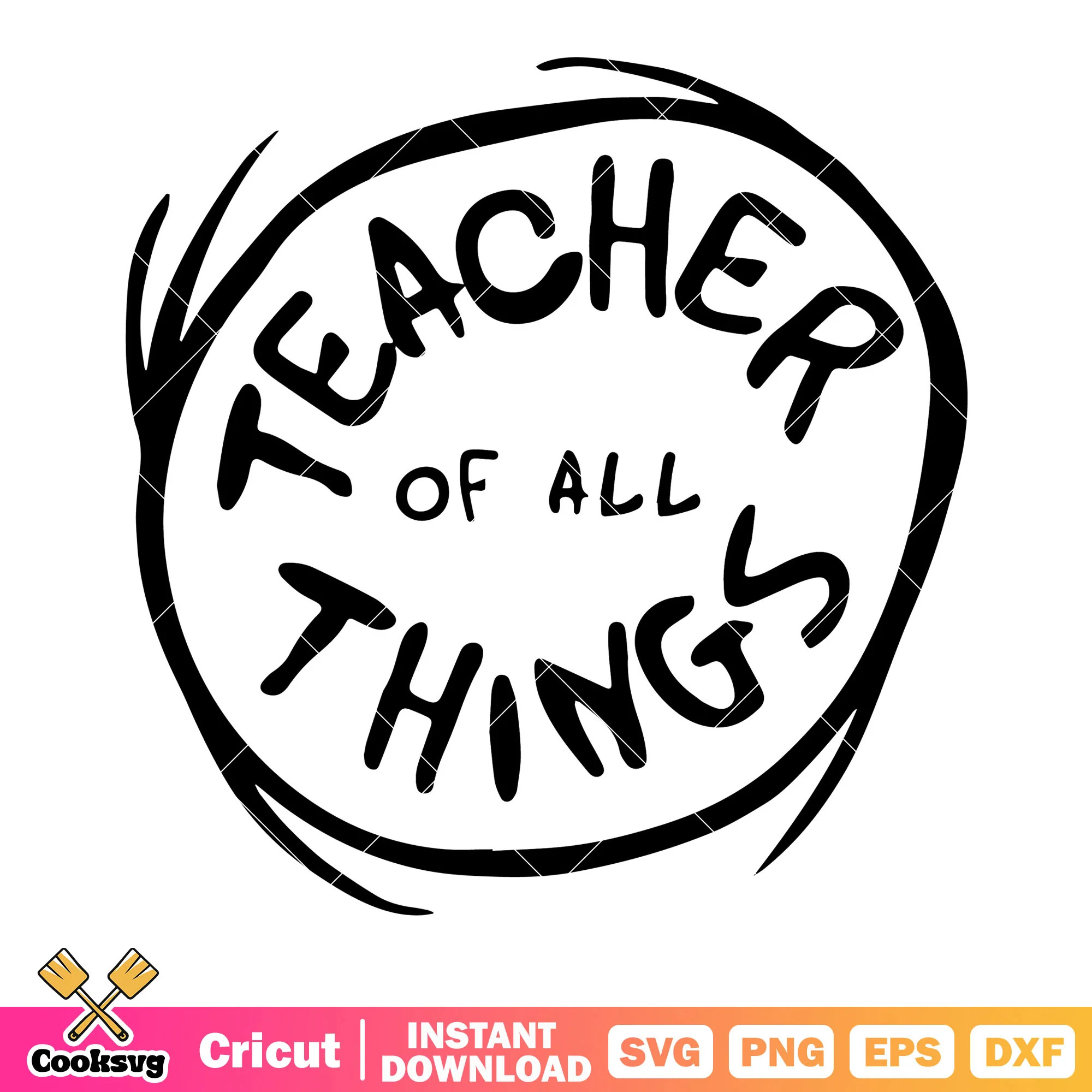 Teacher of all things svg, quote of the day svg, simple design svg