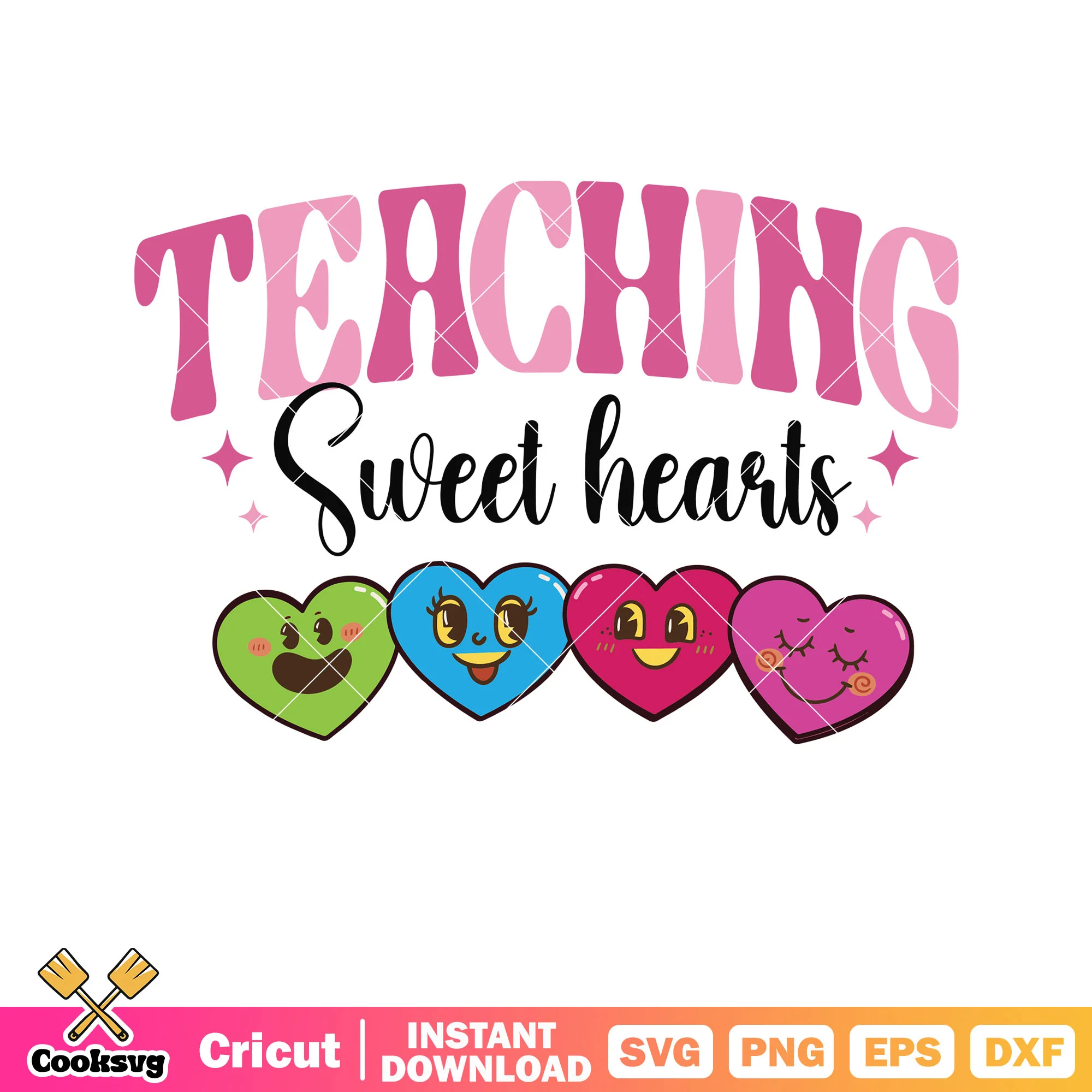 Teaching little sweet hearts valentine svg, teacher valentine svg