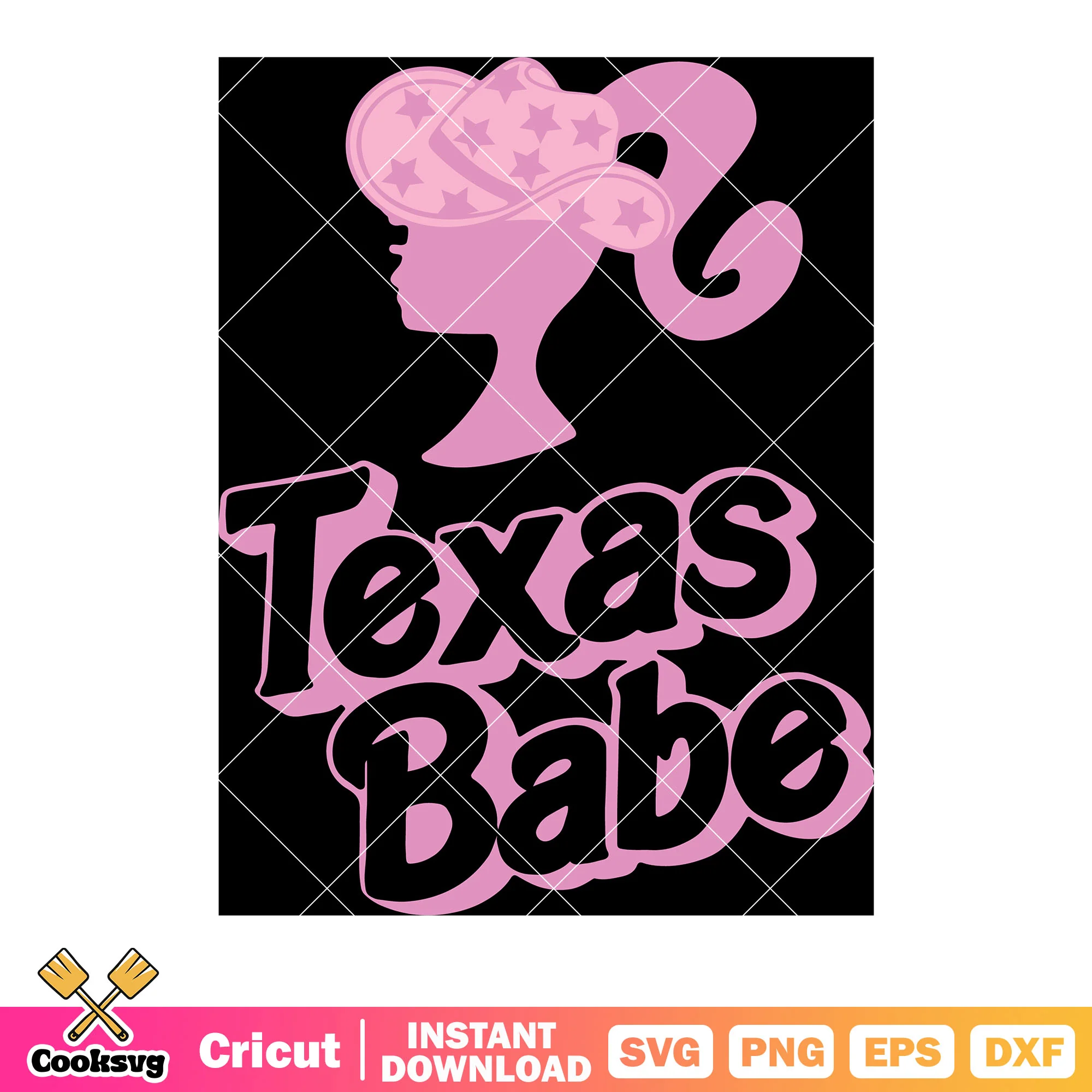 Texas babe svg, pink barbie svg, ponytail hairstyles svg