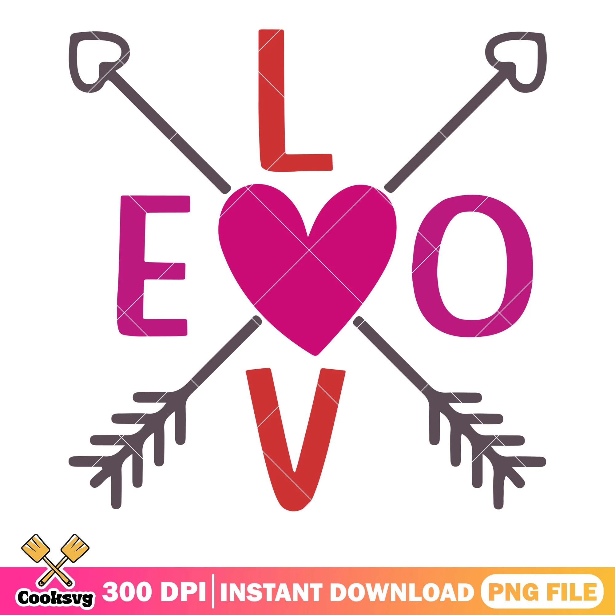 The arrow poster valentines png, love vibes png, valentines love png