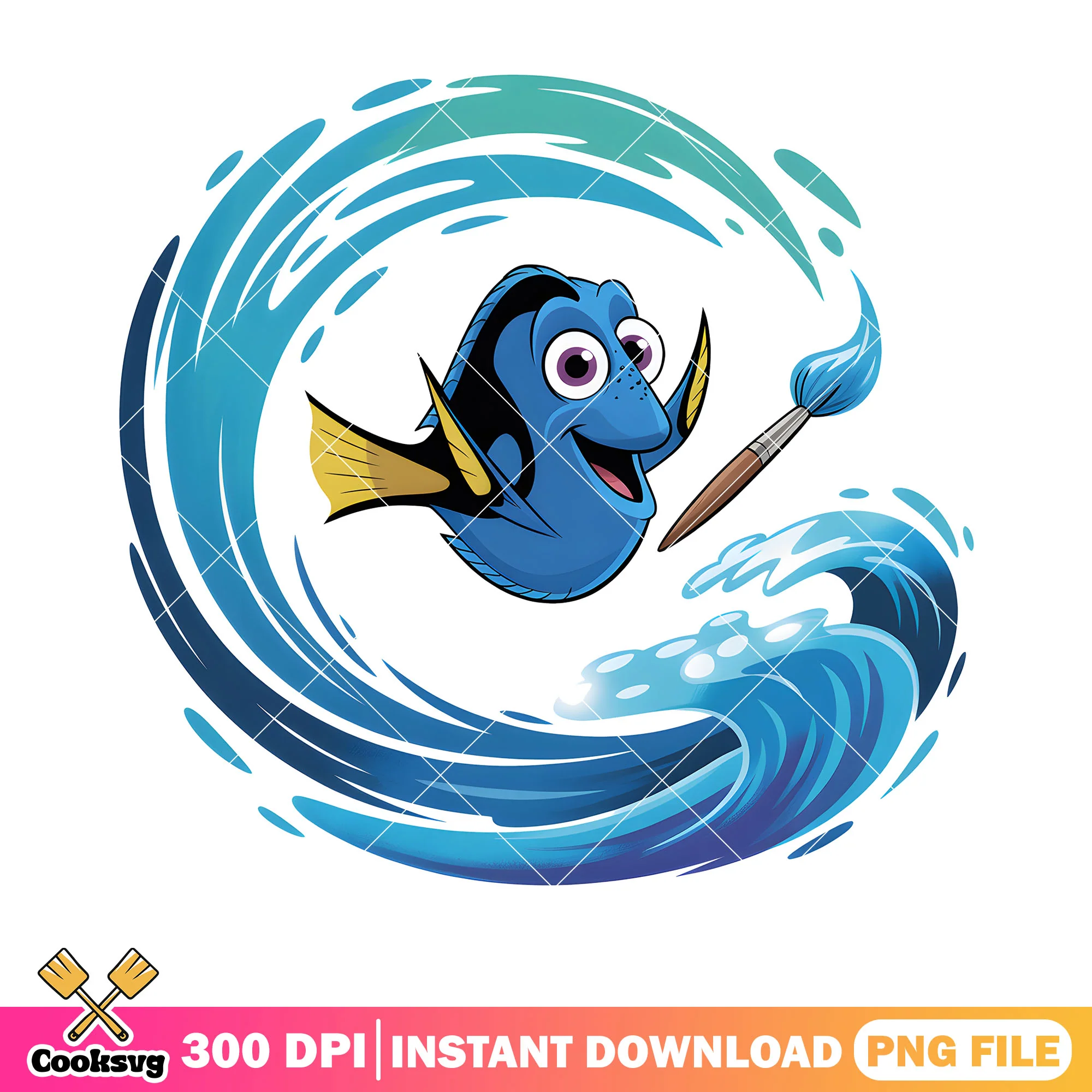 The blue artist dory png, disney character png, dory disney png