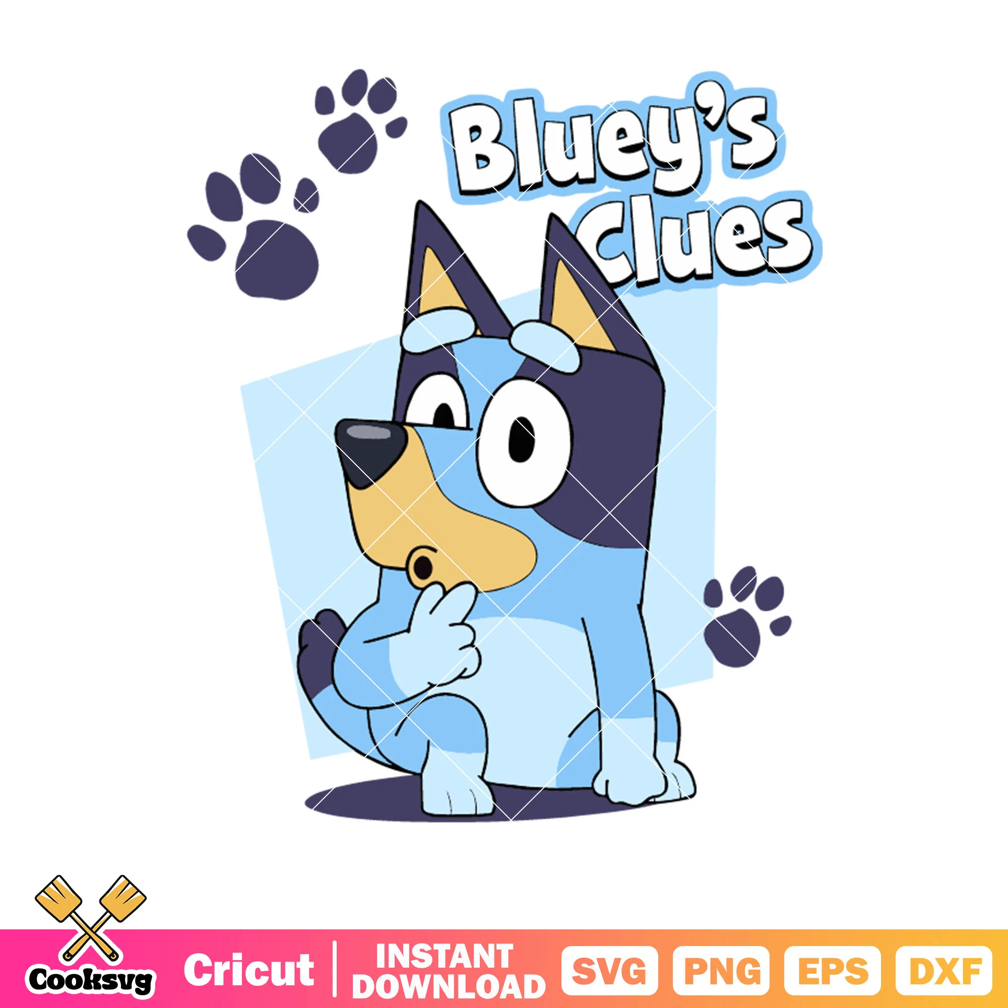The blueys dog clues svg, character bluey svg, bluey bandit svg